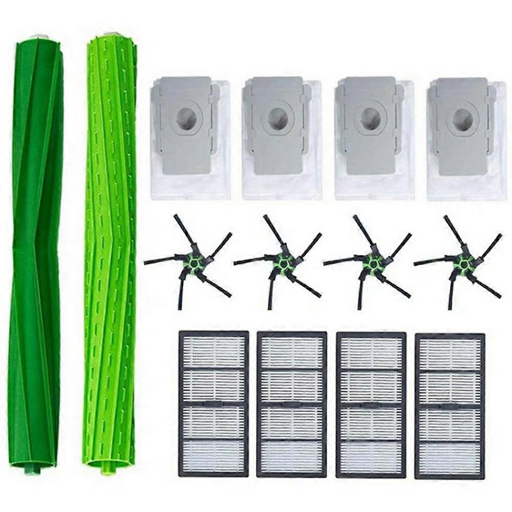 14Pcs Compatible For iRobot Roomba S9 / S9+ Replacement Kit Main Brush Side Brush Dust Bags Filter Set