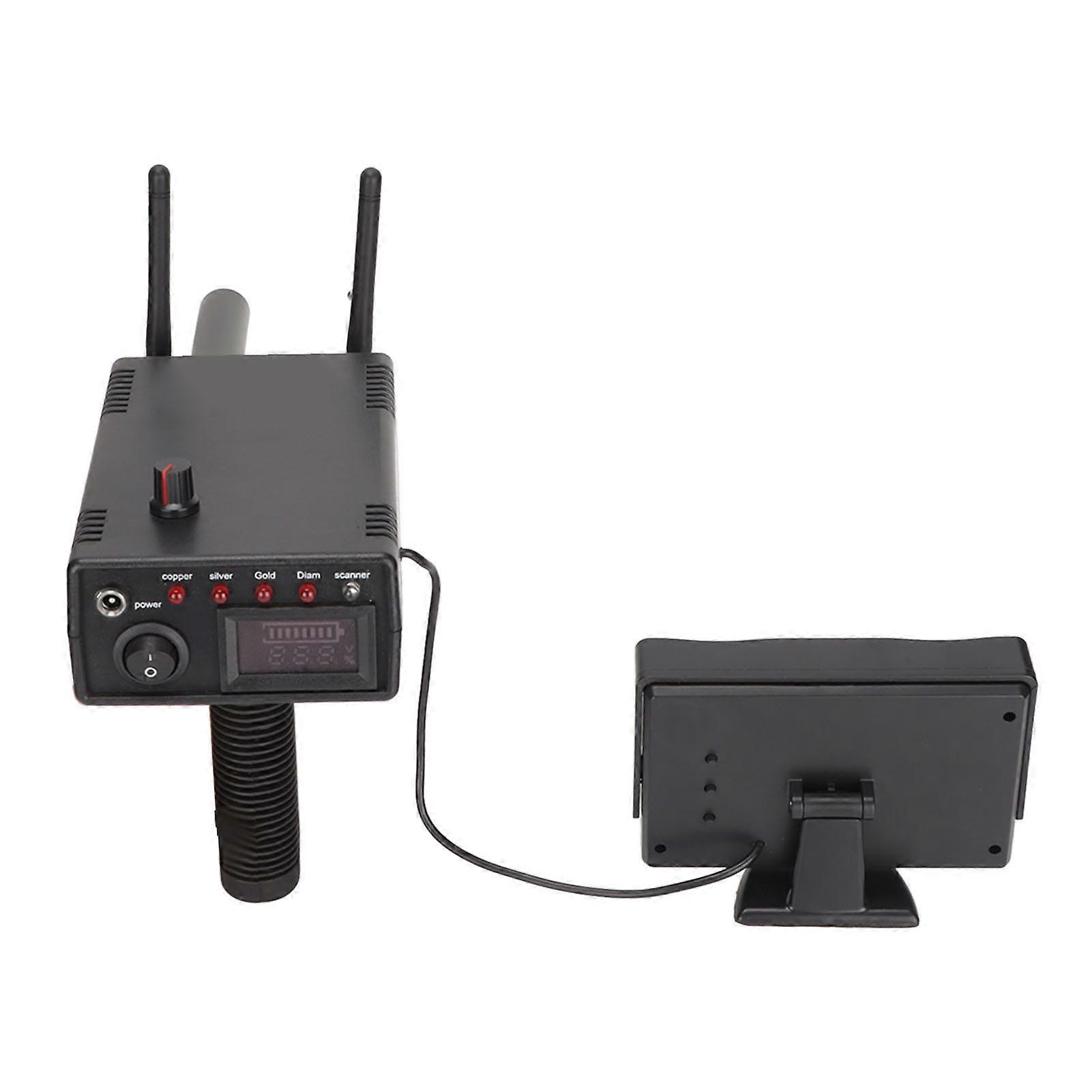 1200M Metal Detector with Display Screen 25M Depth Silver Copper