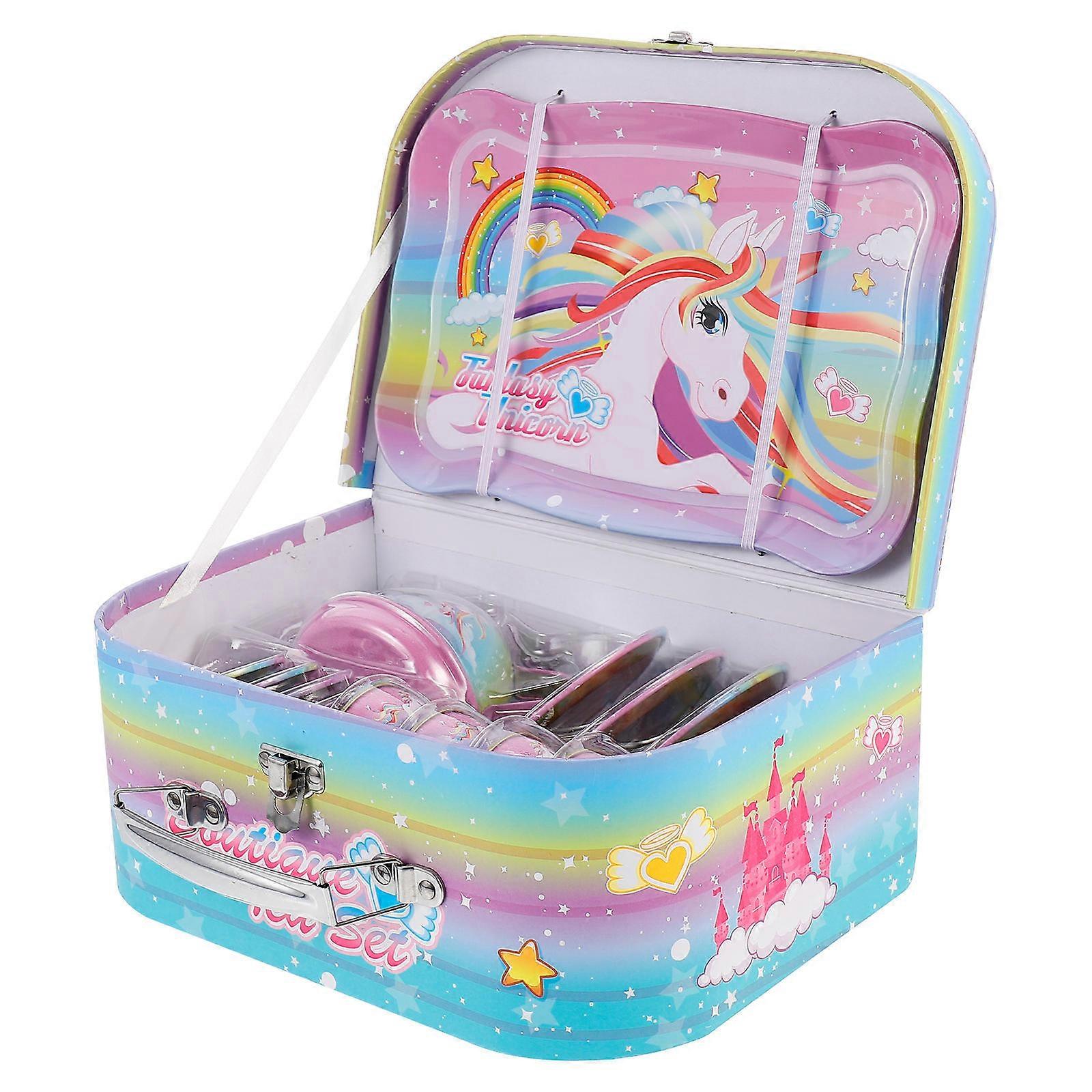 Unicorn Teapot Set Toy for Kids Educational Use 1Set with Portable Container