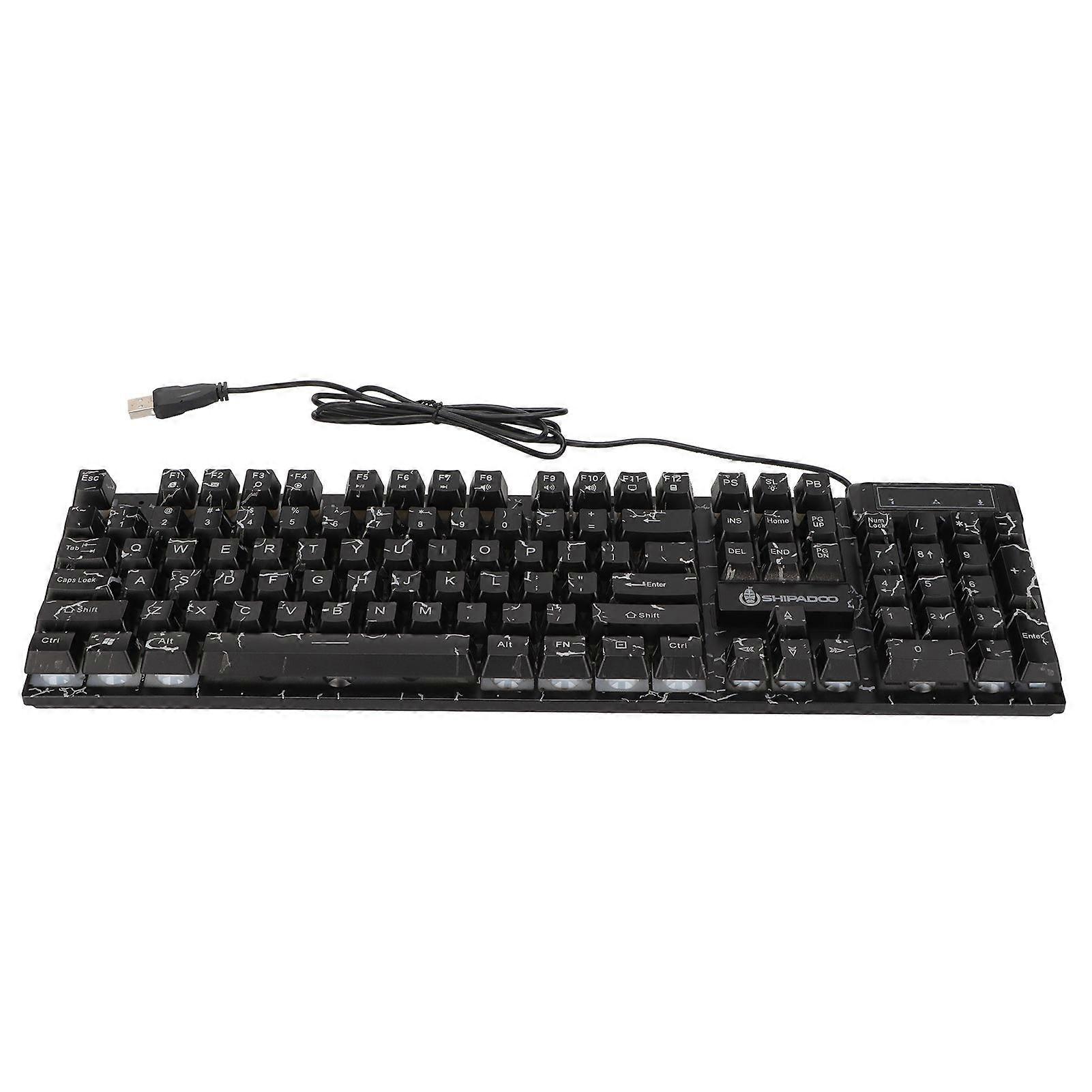 Wired Mechanical Gaming Keyboard 104 Keys Colorful Light Suspended Keycaps Comfortable Touch USB Mechanical Keyboard