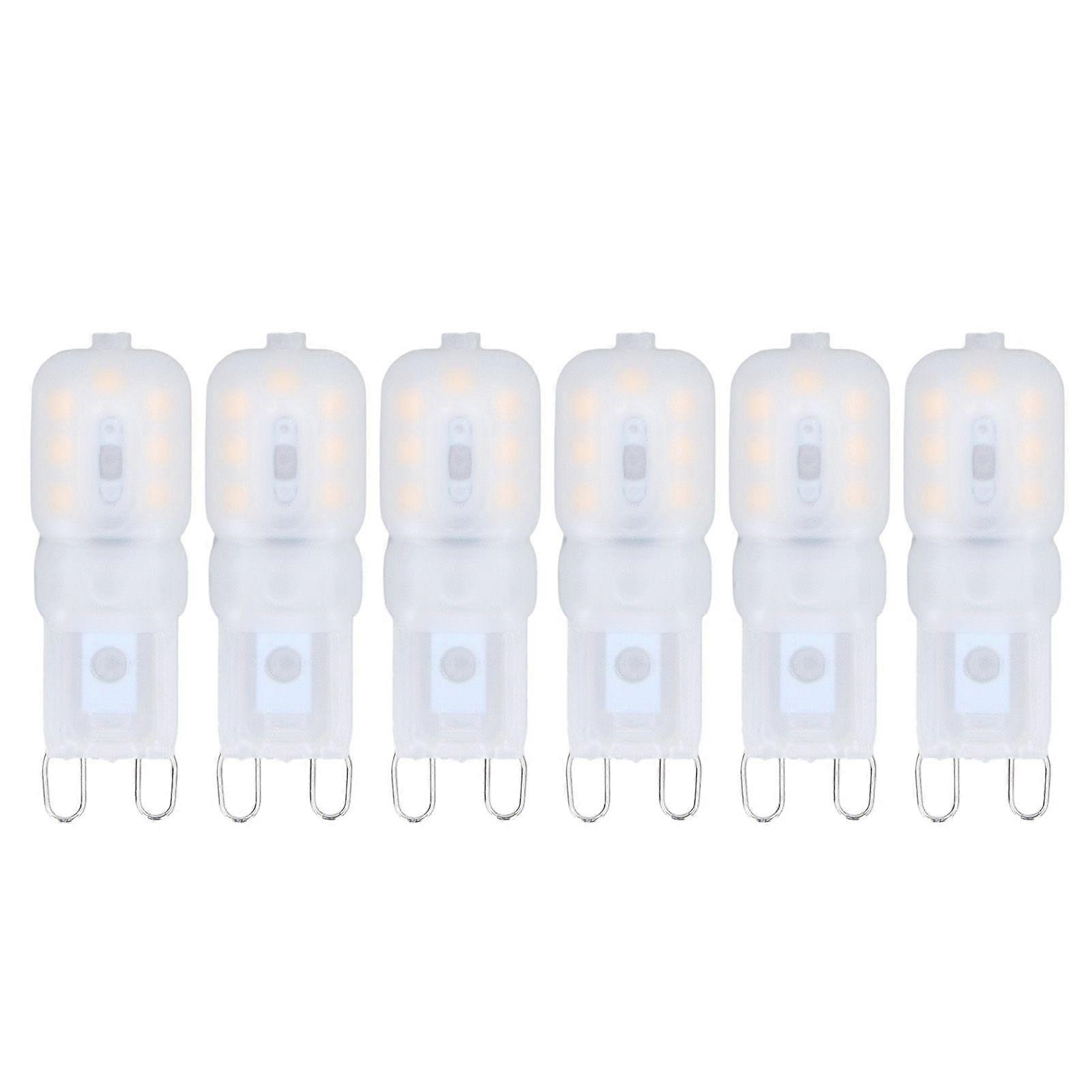 6Pcs G9 LED Light Bulbs Dimmable 3W Energy Saving 360 Degree Light Light Bulb for Ceiling Lamps and Pendant Lamps Warm White 110-140V