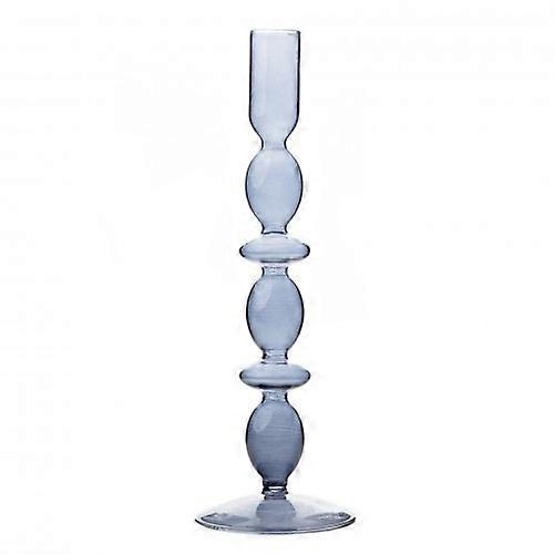 Hestia Glass Candle Holder Grey 26.5 x 9cm