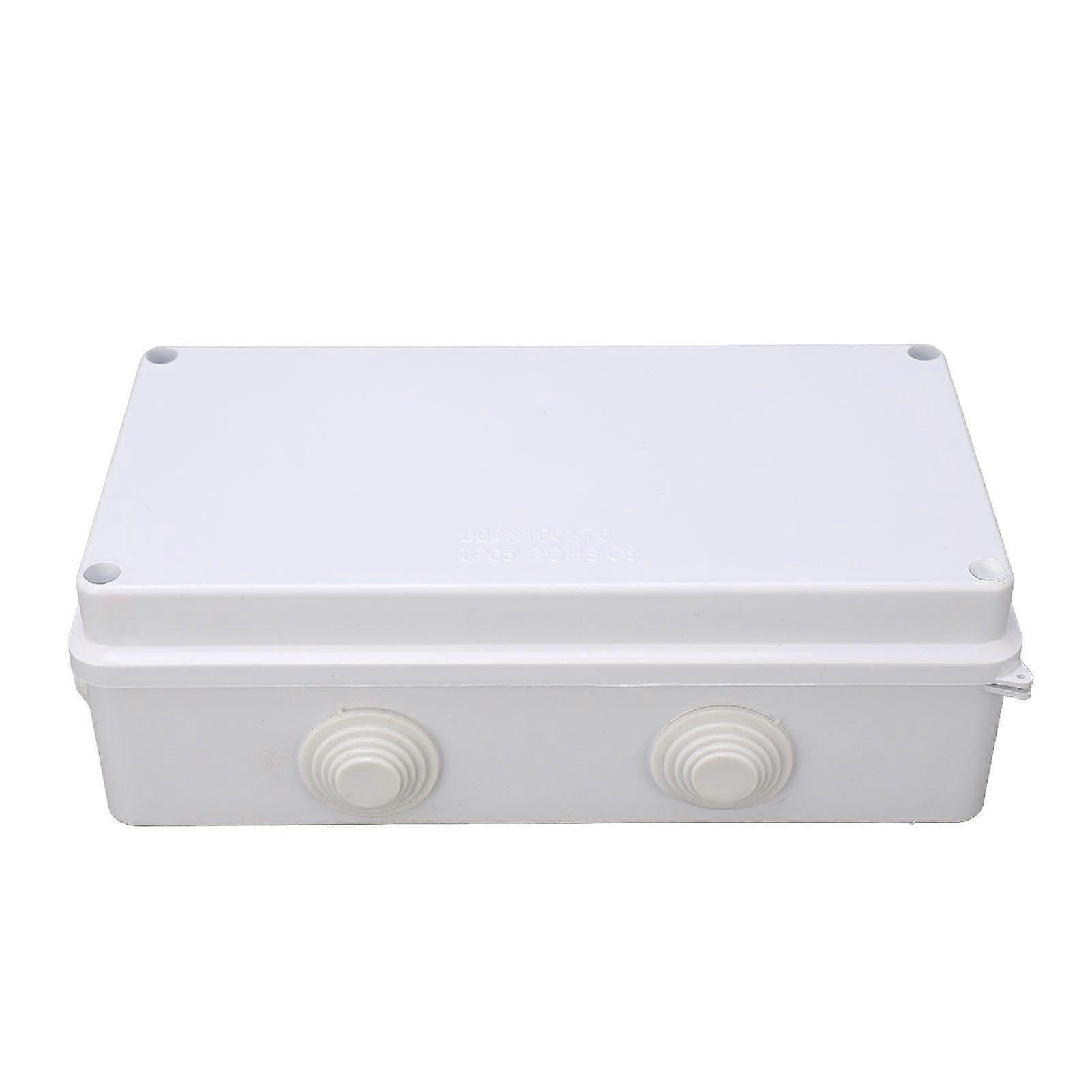 Electrical Junction Box 200x100x70mm IP65 Weatherproof Sturdy ABS Plastic Project Enclosure with Rubber Plug