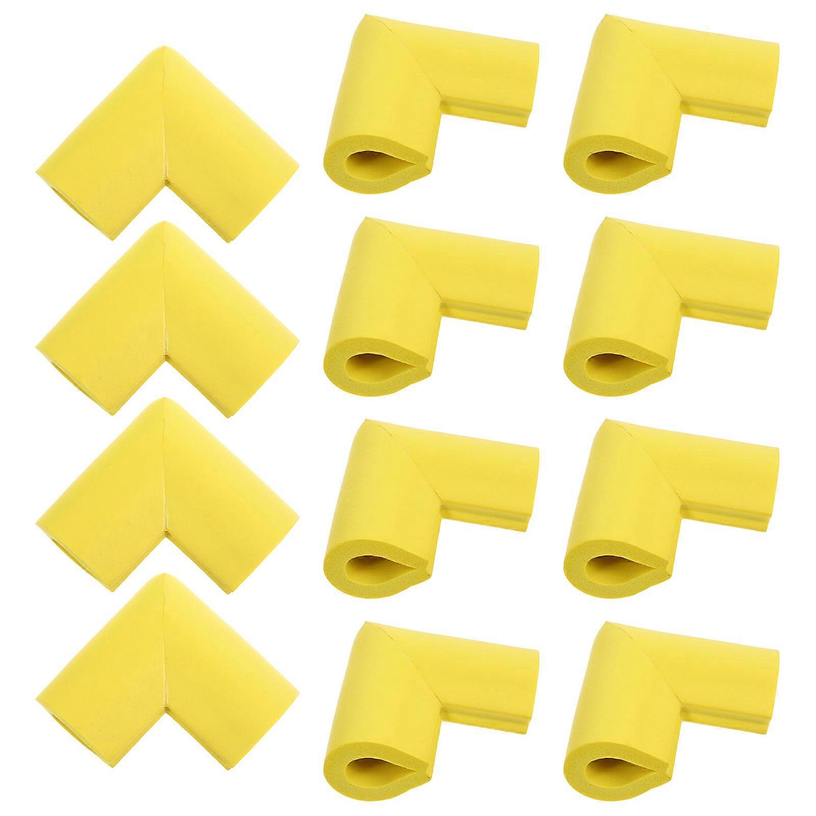 Yellow Foam Corner Protectors 12Pcs For Furniture And Photo Frame Protection During Moving Activities