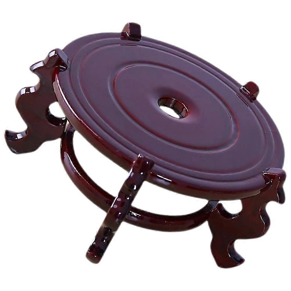 Rustic Wood Flower Pot Holder Stand For Plant Lovers In Dark Red With Multi-Functional Design 1Pack