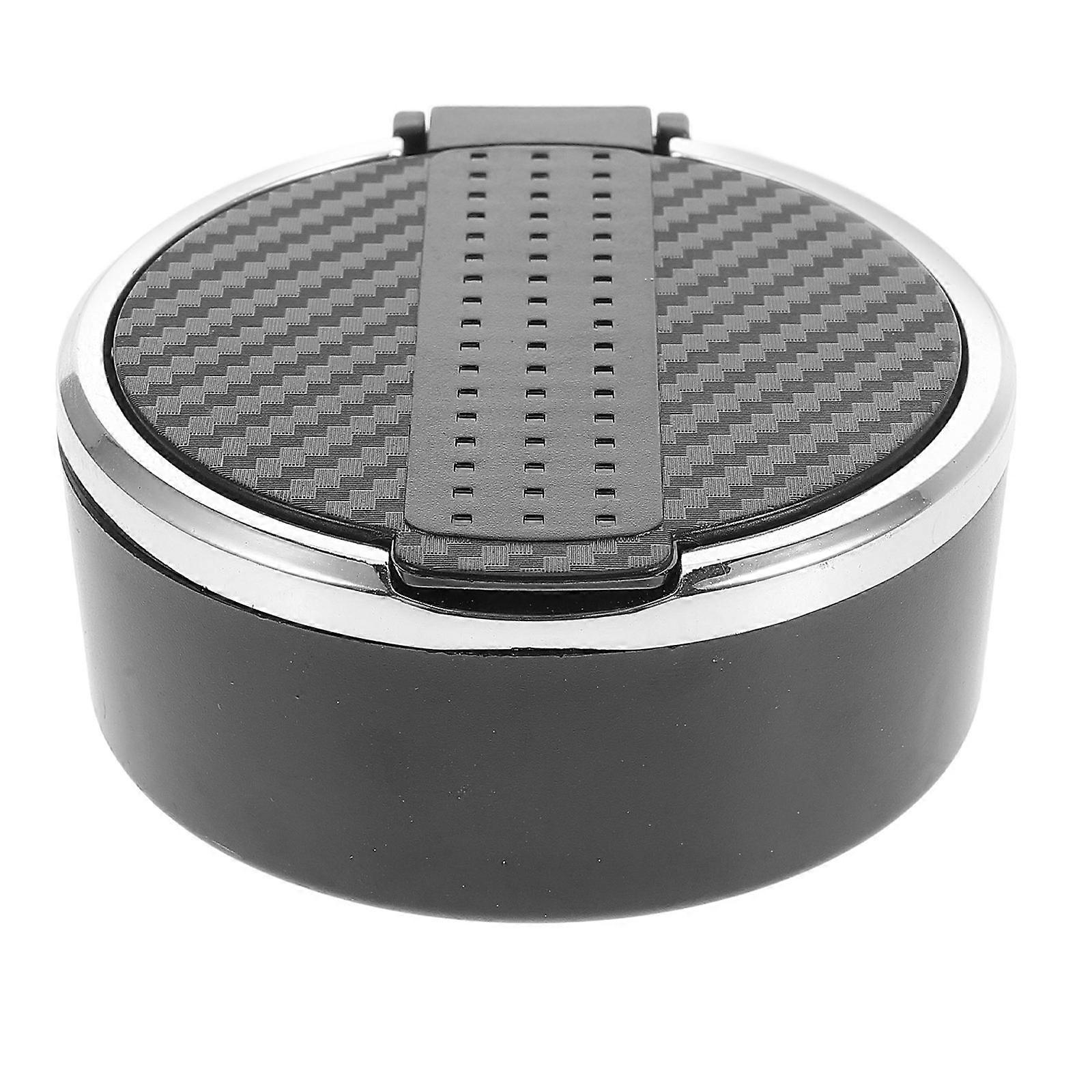 Car Cigar Ashtray with Lid for Car Enthusiasts Black 7.60X7.60X3.40CM Prevent Ash Scattering 1Pcs