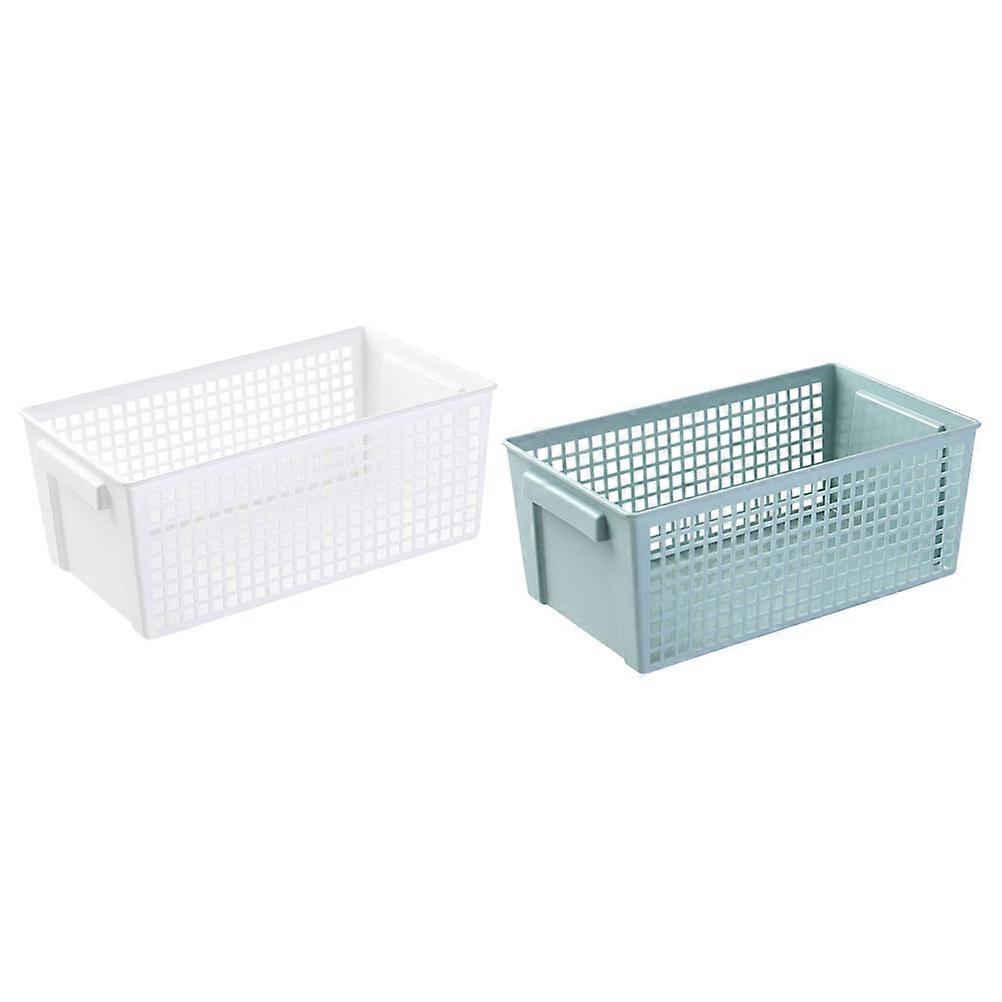 Sundries Storage Box 2Pcs Long Shape Storage Bins For Dormitory Supplies 28X16CM Storage