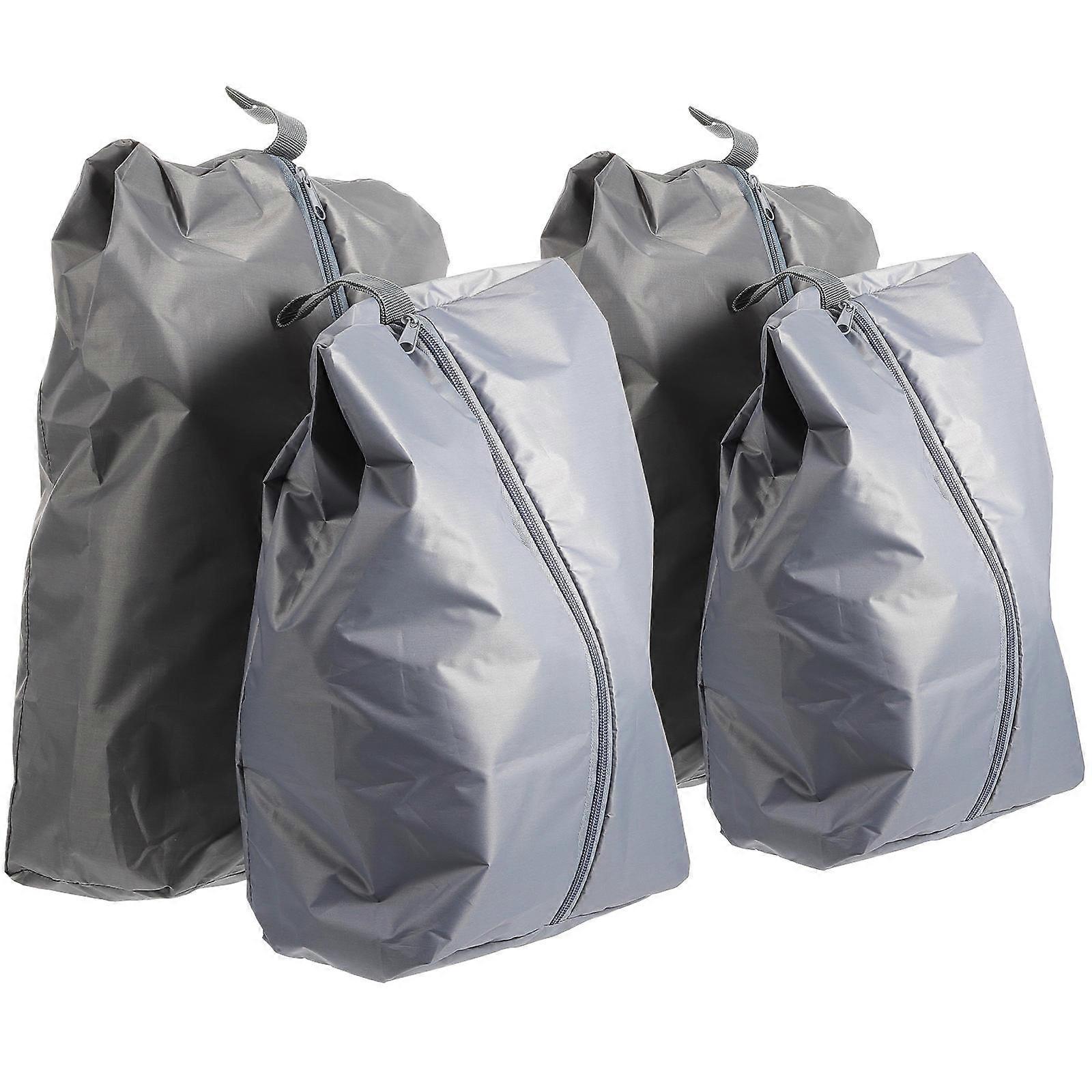 Shoe Storage Pouch 8Pcs Grey Rectangular Organizer For Luggage Organization Portable With Zipper Design