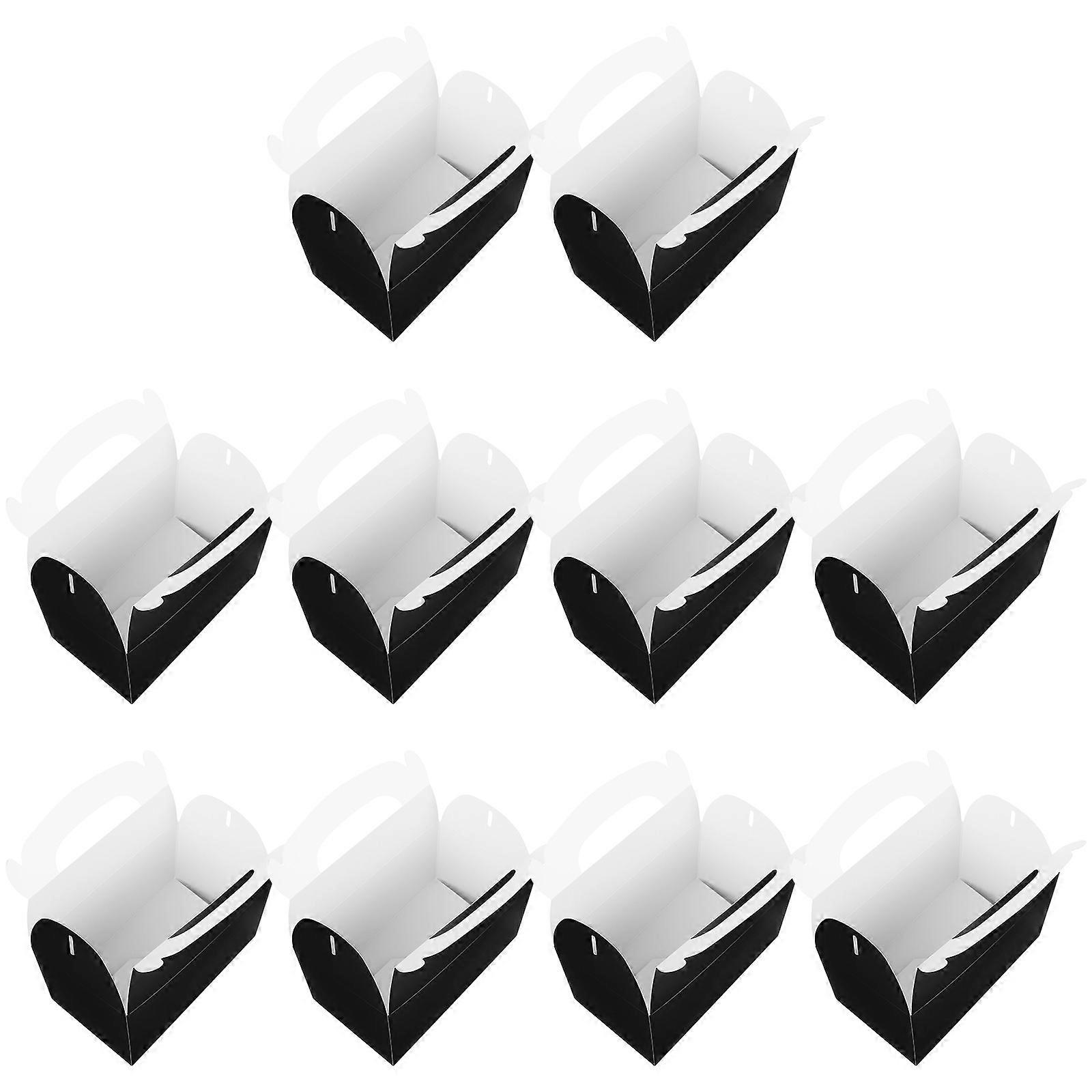 Cake Packaging Box Black Cookie Box for Packing 20Pcs with Handle