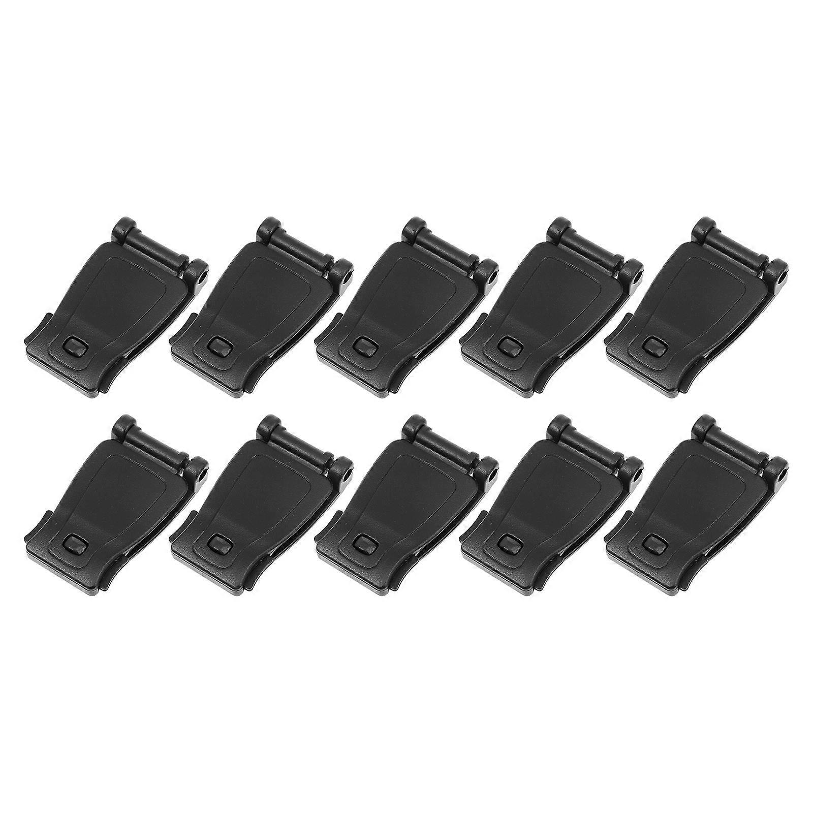 Black Backpack Webbing Connector Strong Fixing Buckle for Outdoor Activities 10Pcs