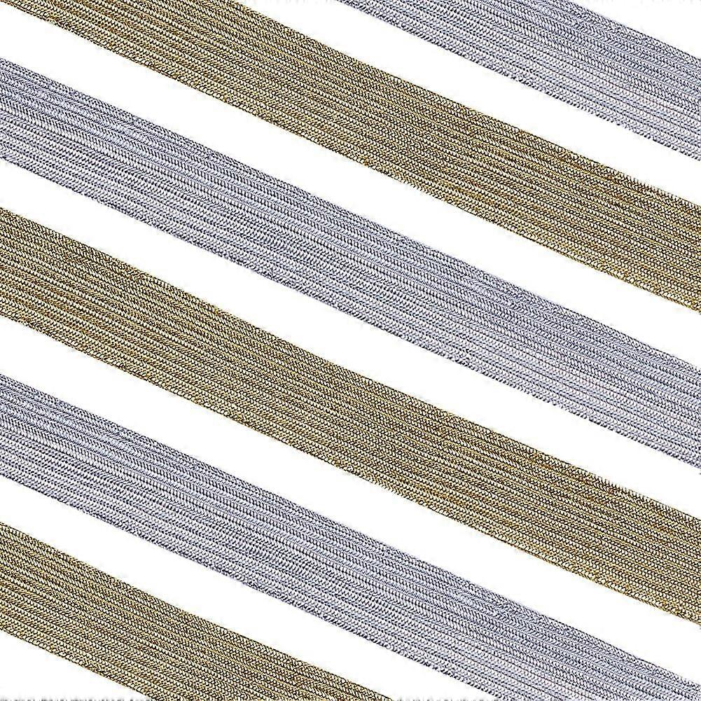 24 Yards 2 Colors 0.5" Wide Glitter Metallic Flat Elastic Ribbon, Stretch Knit Webbing for Sewing, Craft, Wrapping