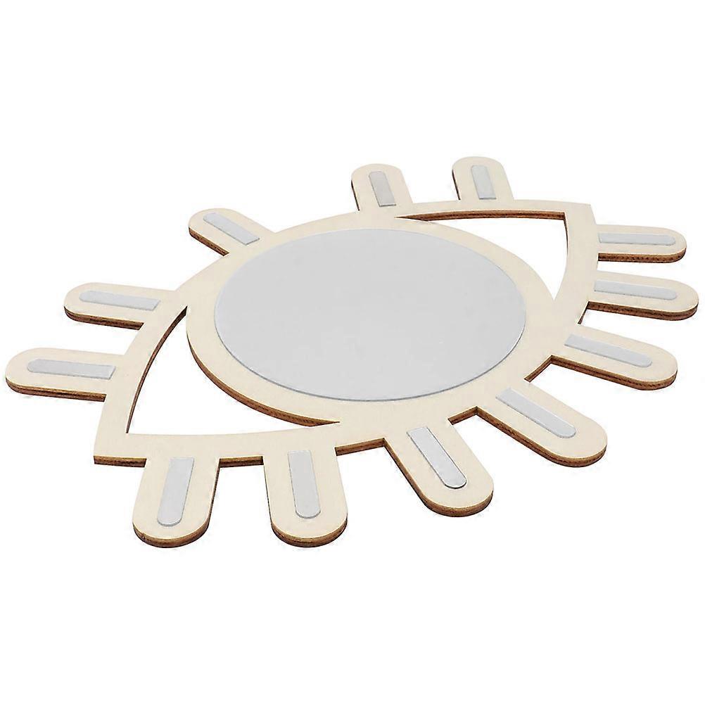 Eye Shape Mirror Nordic Style Mirror for Decor 2Pcs Khaki Wall Design