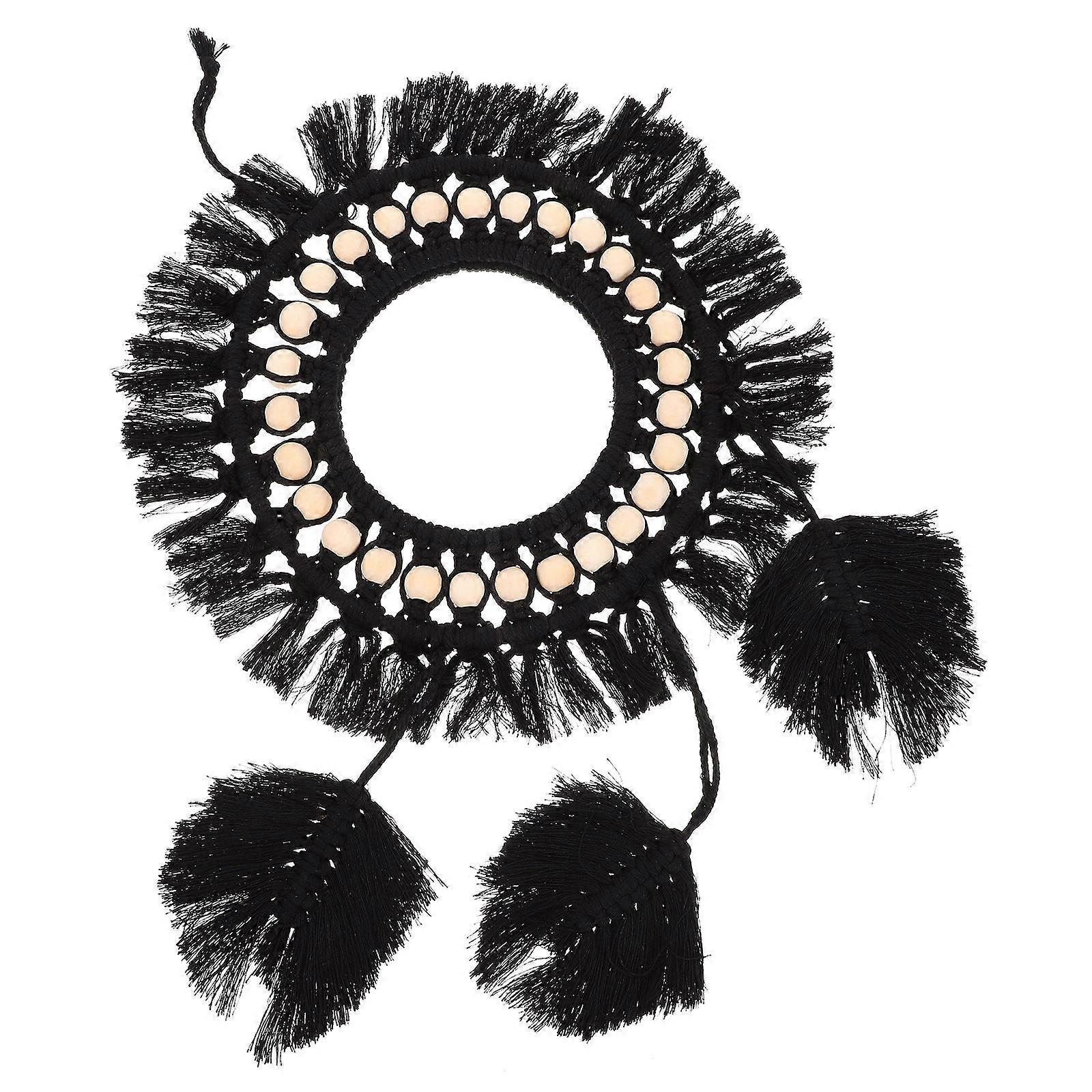 Black Decorative Tapestry Wall Mirror Decor for Home with 5Pcs Set