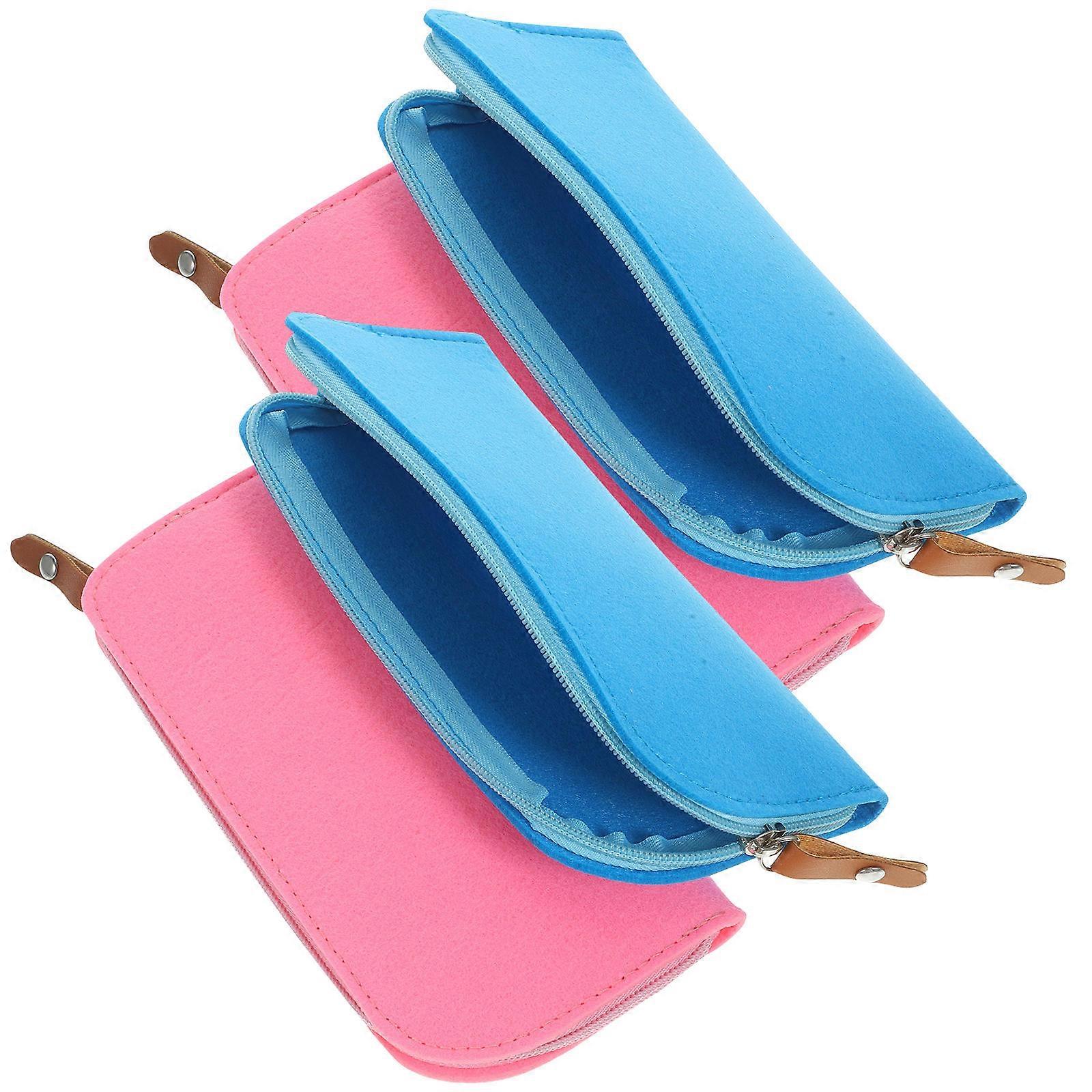 16Pcs Multi-Function Felt Pencil Pouch Stationery Bag for Storage Outdoors