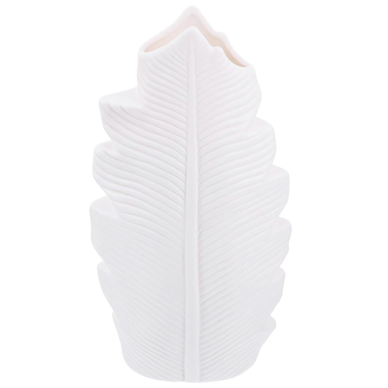 Ceramic Vase Leaf Shaped Flower Arrangement Pot for 1Pcs Decoration