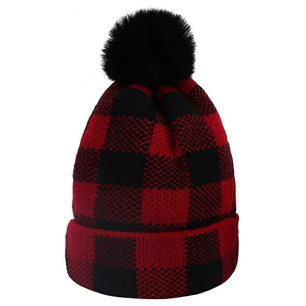 Warm Hat Christmas 3Pcs Knitted Woolen Winter Hedging Cap