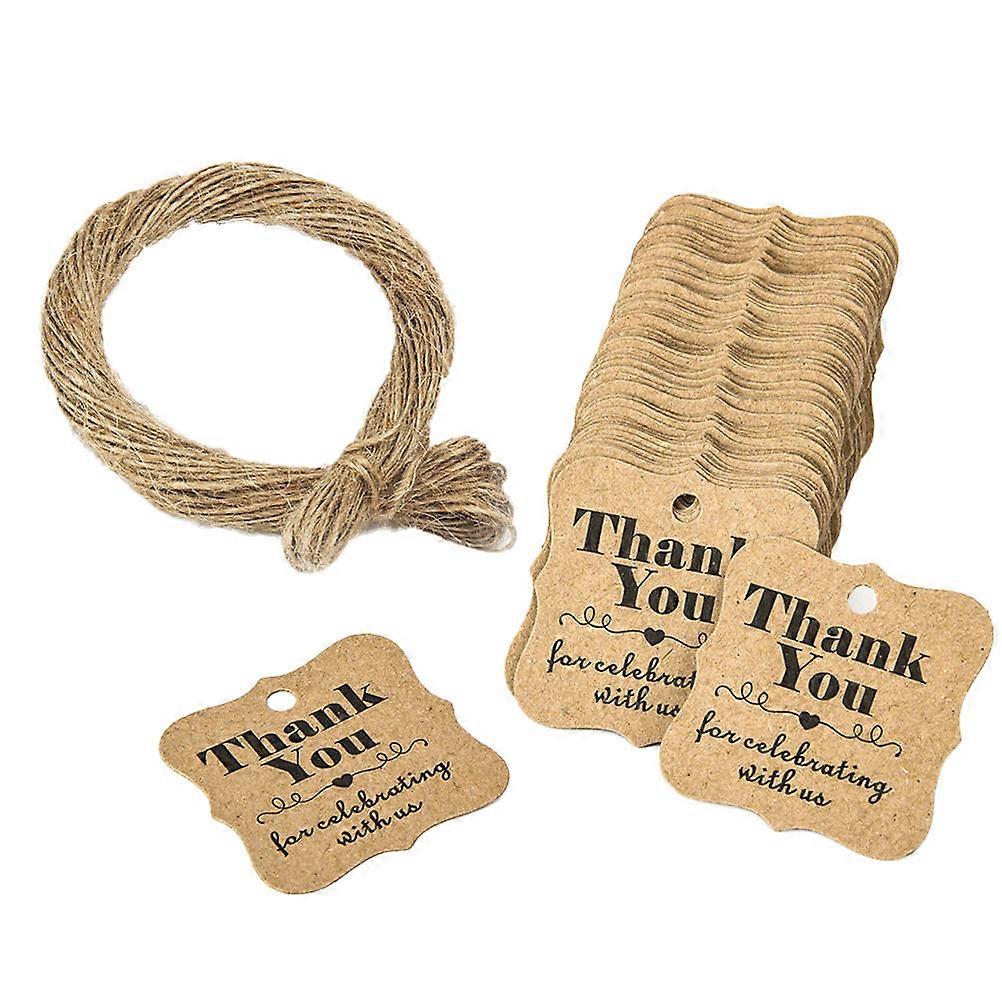 Kraft Label Tags Gift Tag for Decoration 600Pcs with Jute Twine Included