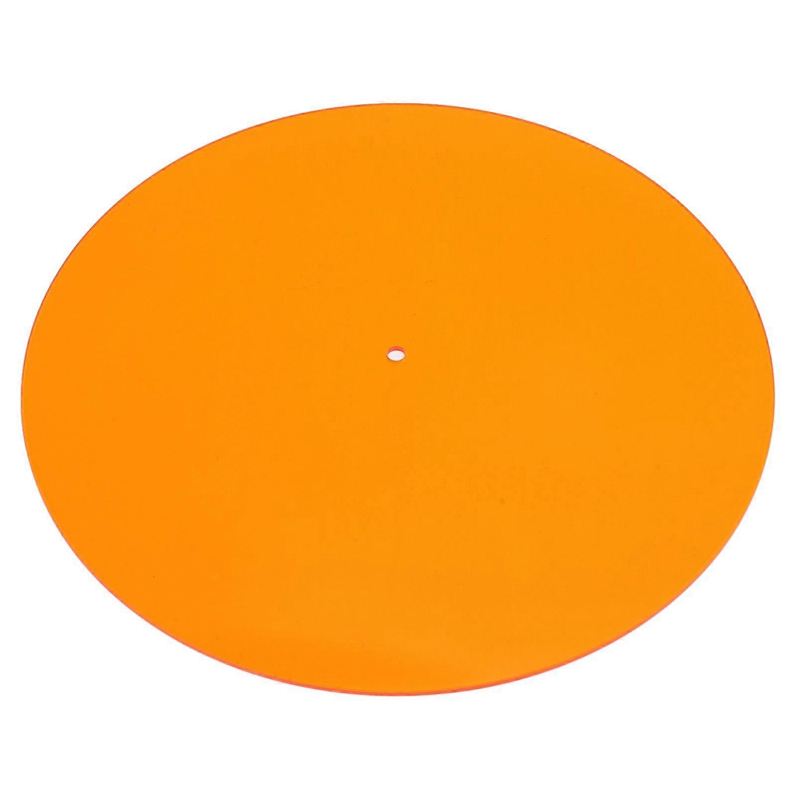Turntable Mat Transparent Acrylic Reduce Static Dust Noise Record Platter Slipmat for 12 Inch Vintage Record Player Orange