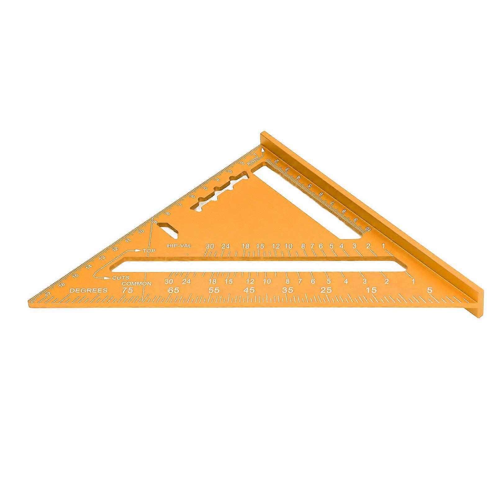 Woodworking Triangle Aluminum Alloy Electrophoretic Paint Clear Scale Triangle Carpenter Square Golden