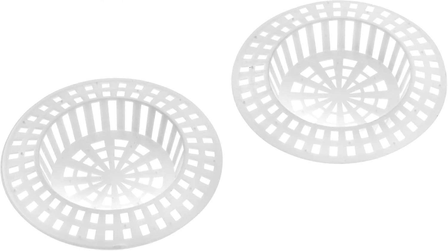 White sink strainers,  7 cm, round, plastic