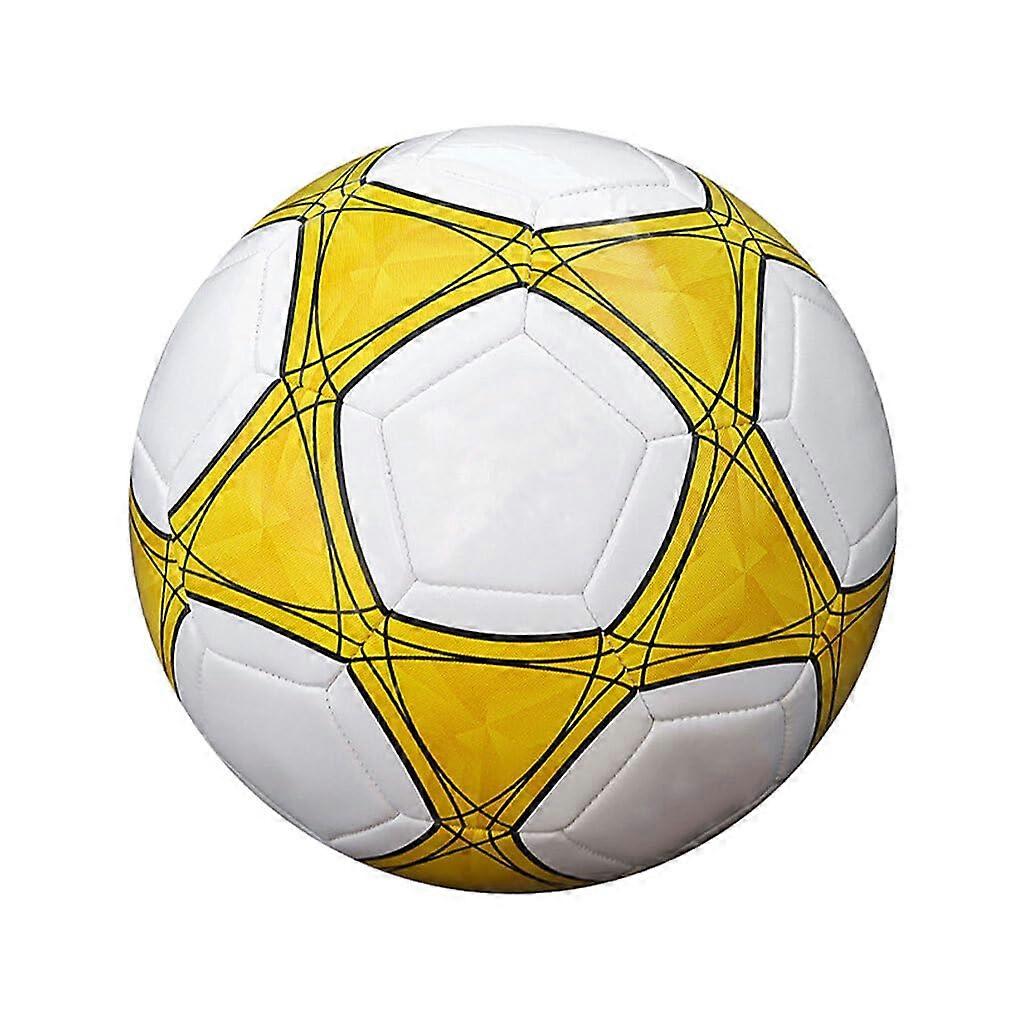 Outdoor Football Ball Size 4 Machine Sewn Yellow Pentagram Design For Sports Training Suitable For Various Venues