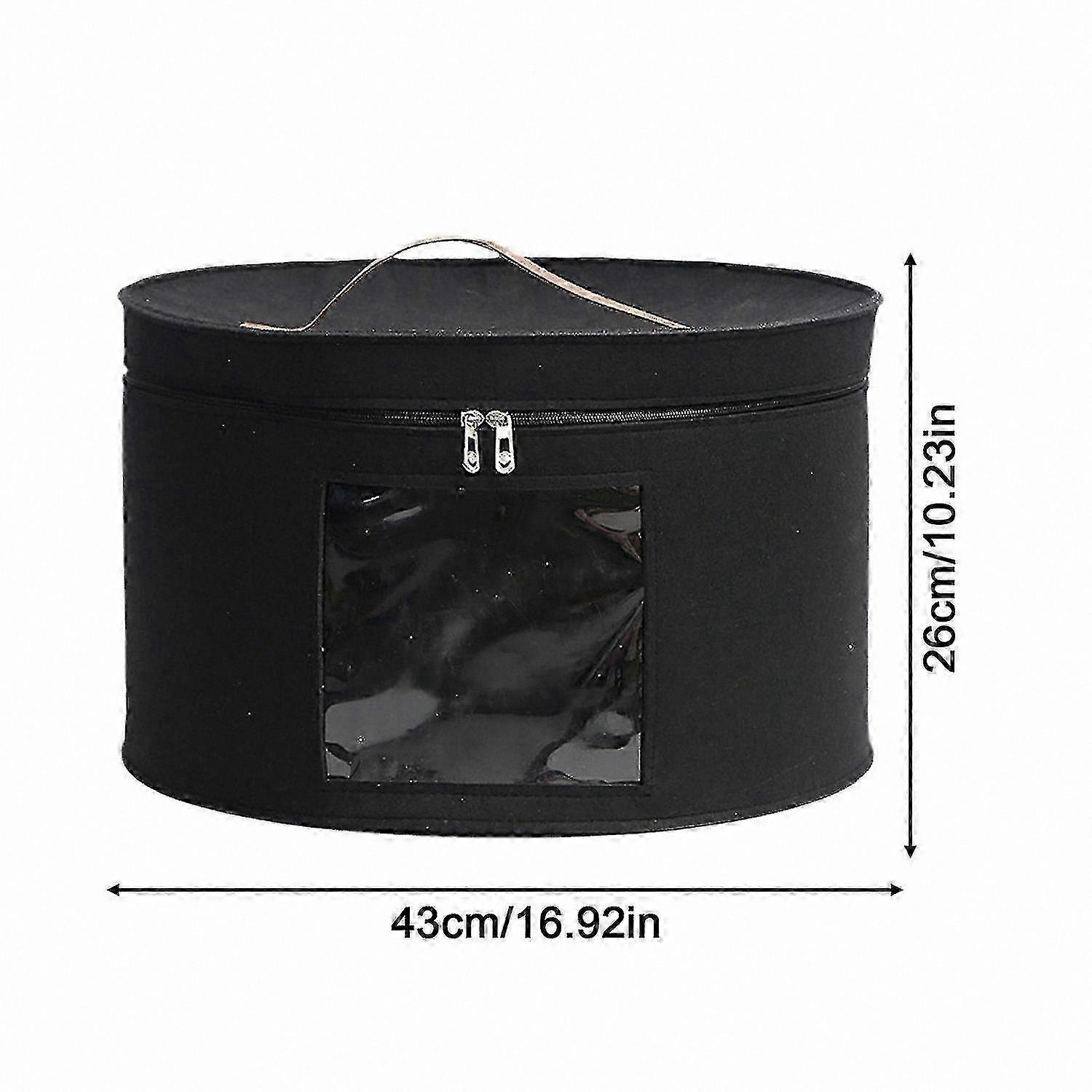 Large Capacity Foldable Hat Storage Box with Clear Window for Men and Women Hats Dustproof Organizer Bag