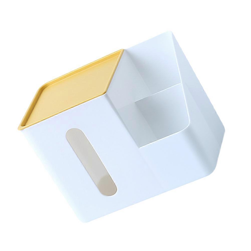 Tissue Holder Plastic Desktop Organizer for Holding Tissue 2Pcs Yellow