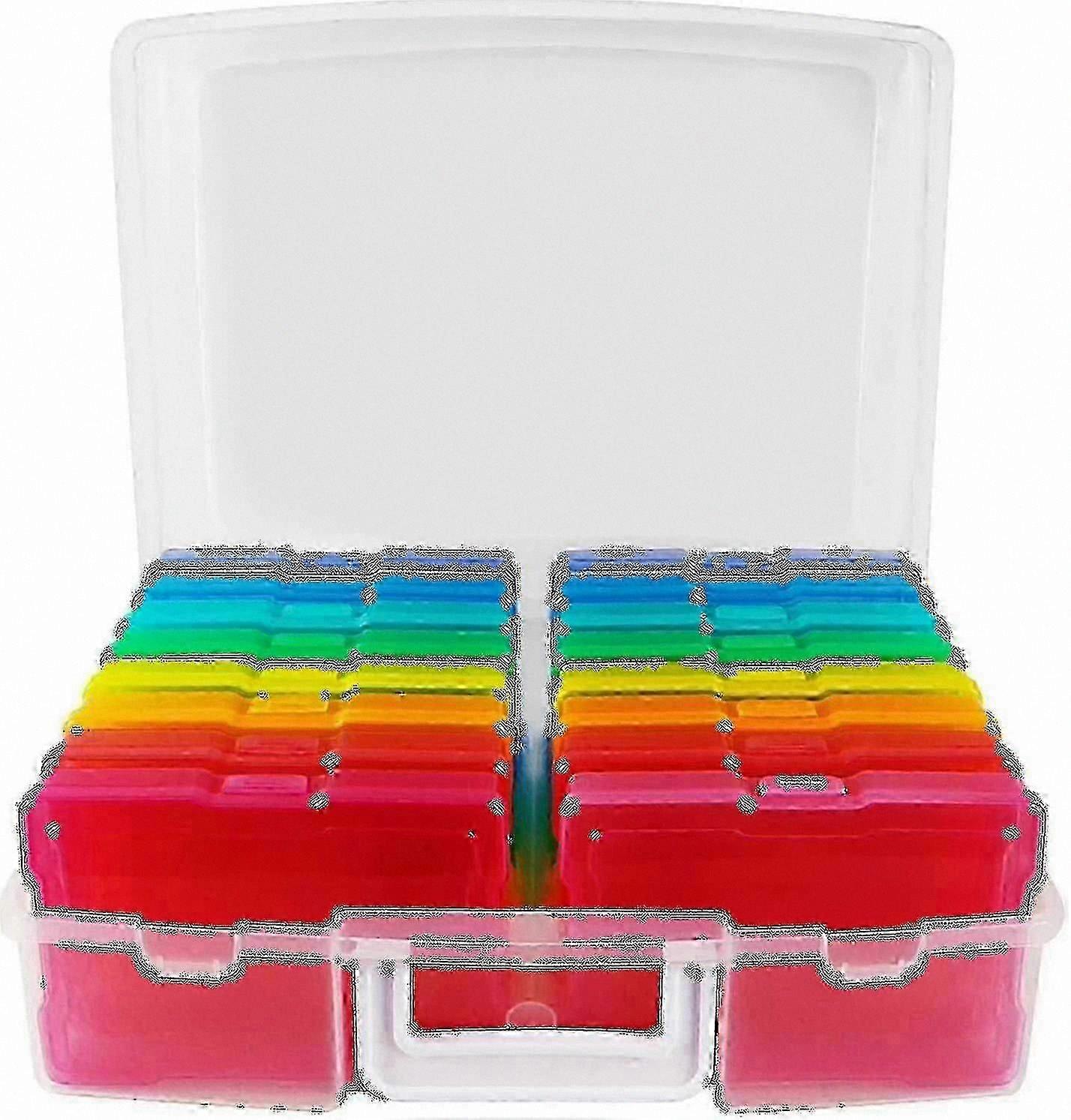 Clear 4x6 Inch Photo Storage Containers with 16 Inner Organizers for Picture Keeping and Organization