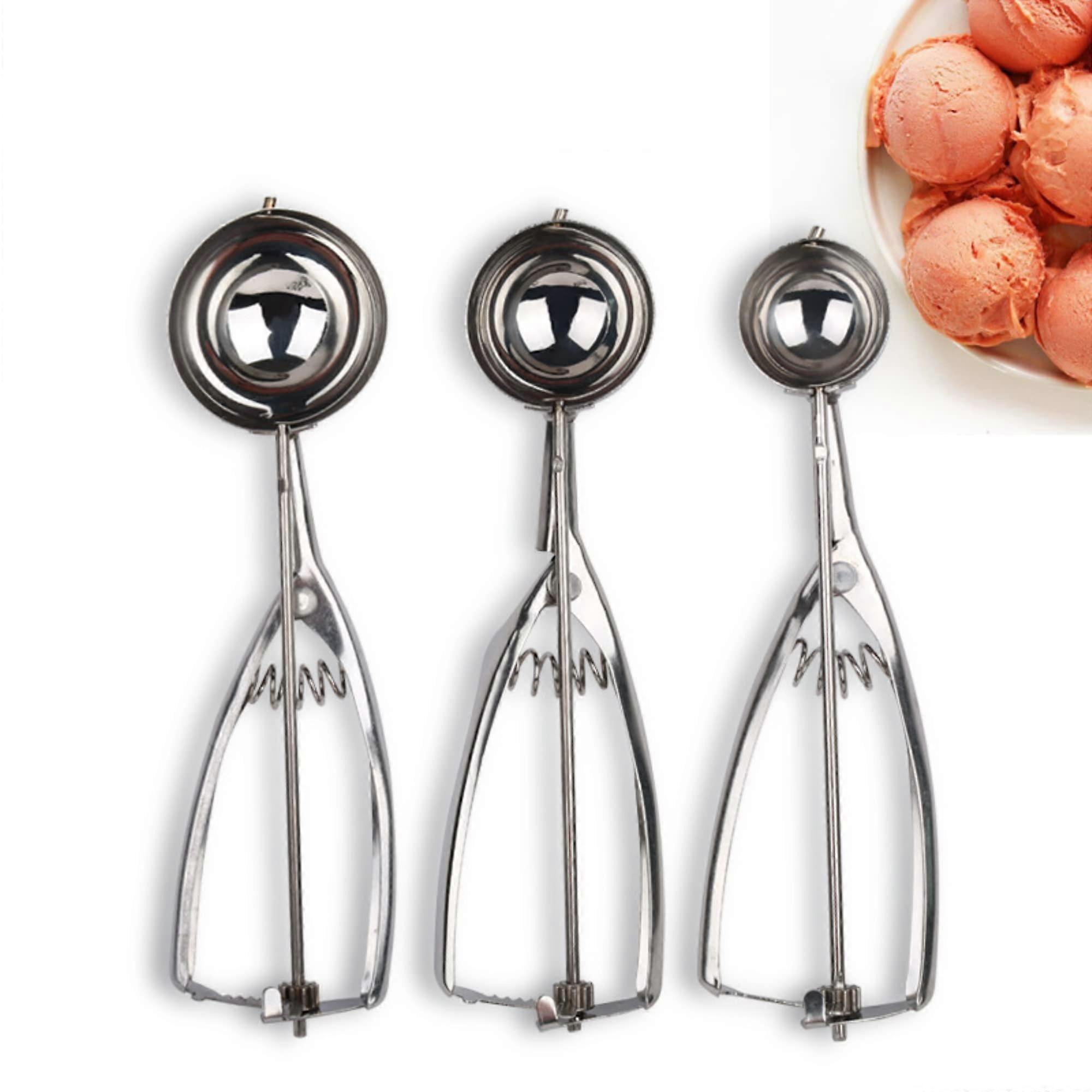 Ice Cream Scoop Set with 3Pcak,  Small Cookie Scoop Set Medium Large Cookie Scoops Set of 3 for Baking Cupcake Scoop Ice Cream Scooper