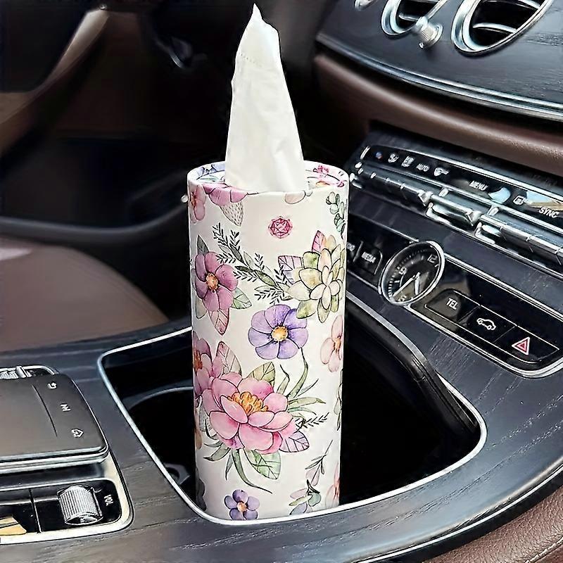 1PC Printed car mounted paper towel cylinder paper towel barrel car seat type cylindrical car paper towel barrel