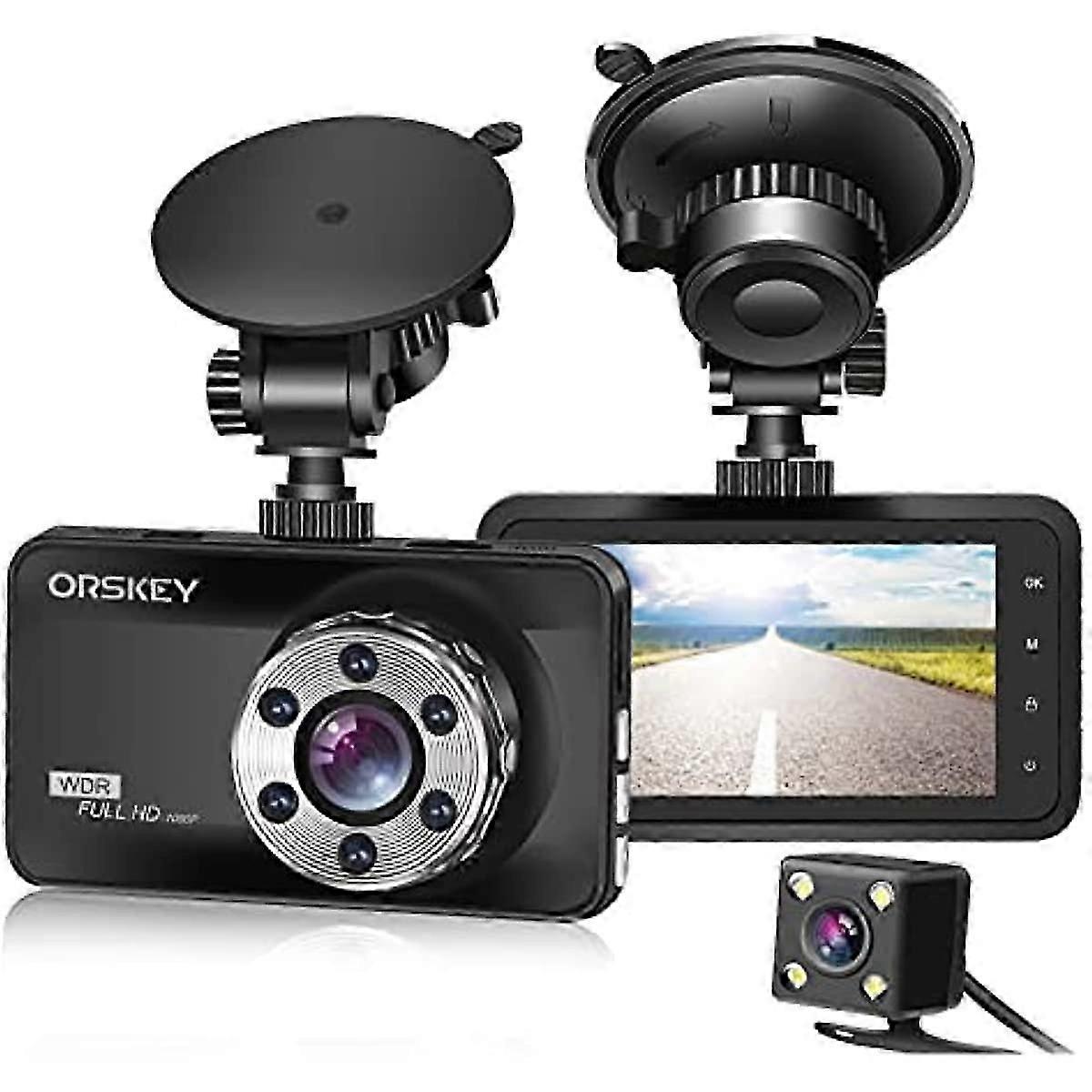 Orskey Dash Cam And 1080p Hd Dual Dash Camera In Car Camera Dashboard Camera Dashcam For Cars 170 Wide Hdr With 30 Lcd Display N