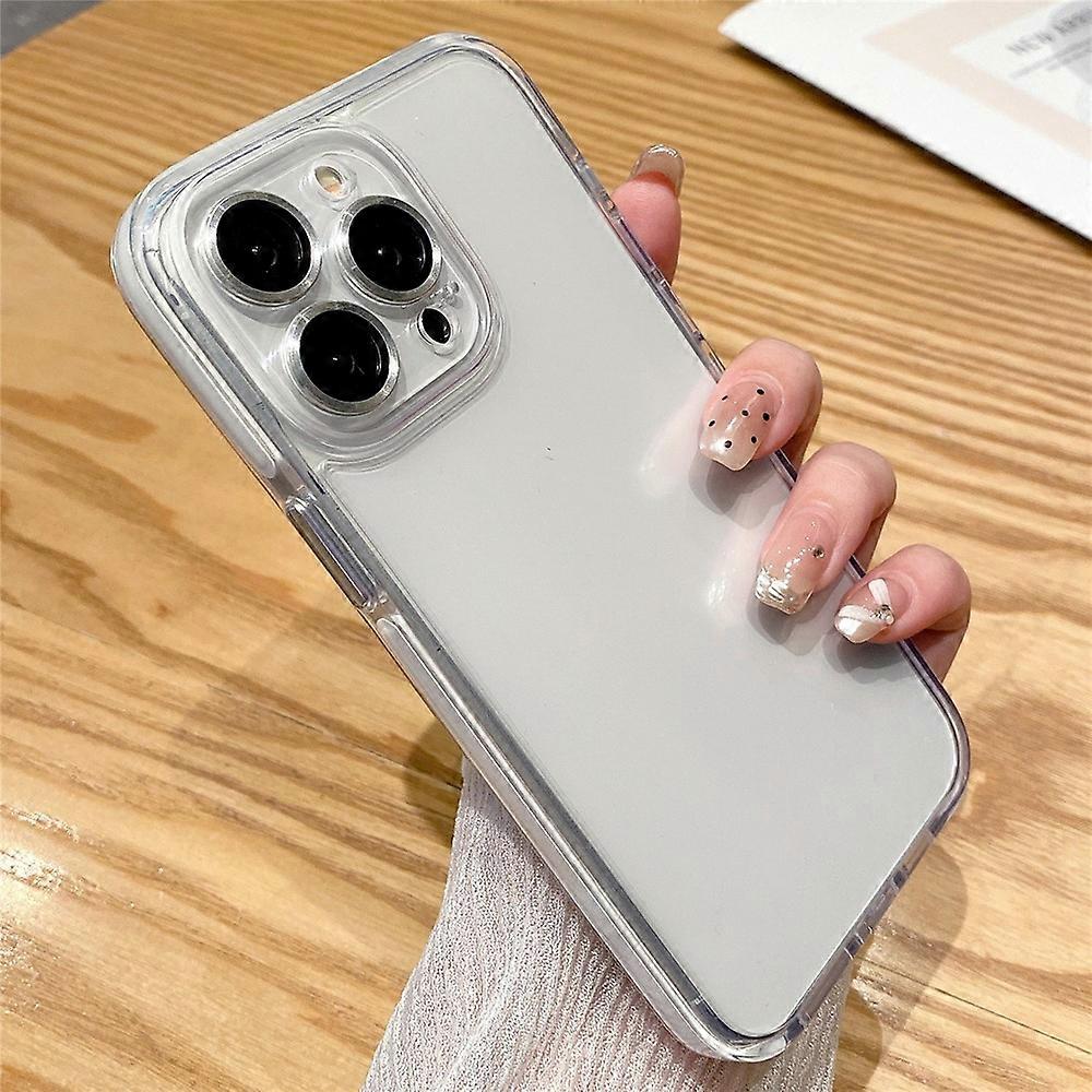 Compatible For iPhone 15 Pro Max Cellphone Case High Transparency TPU+PC Back Cover with Lens Film