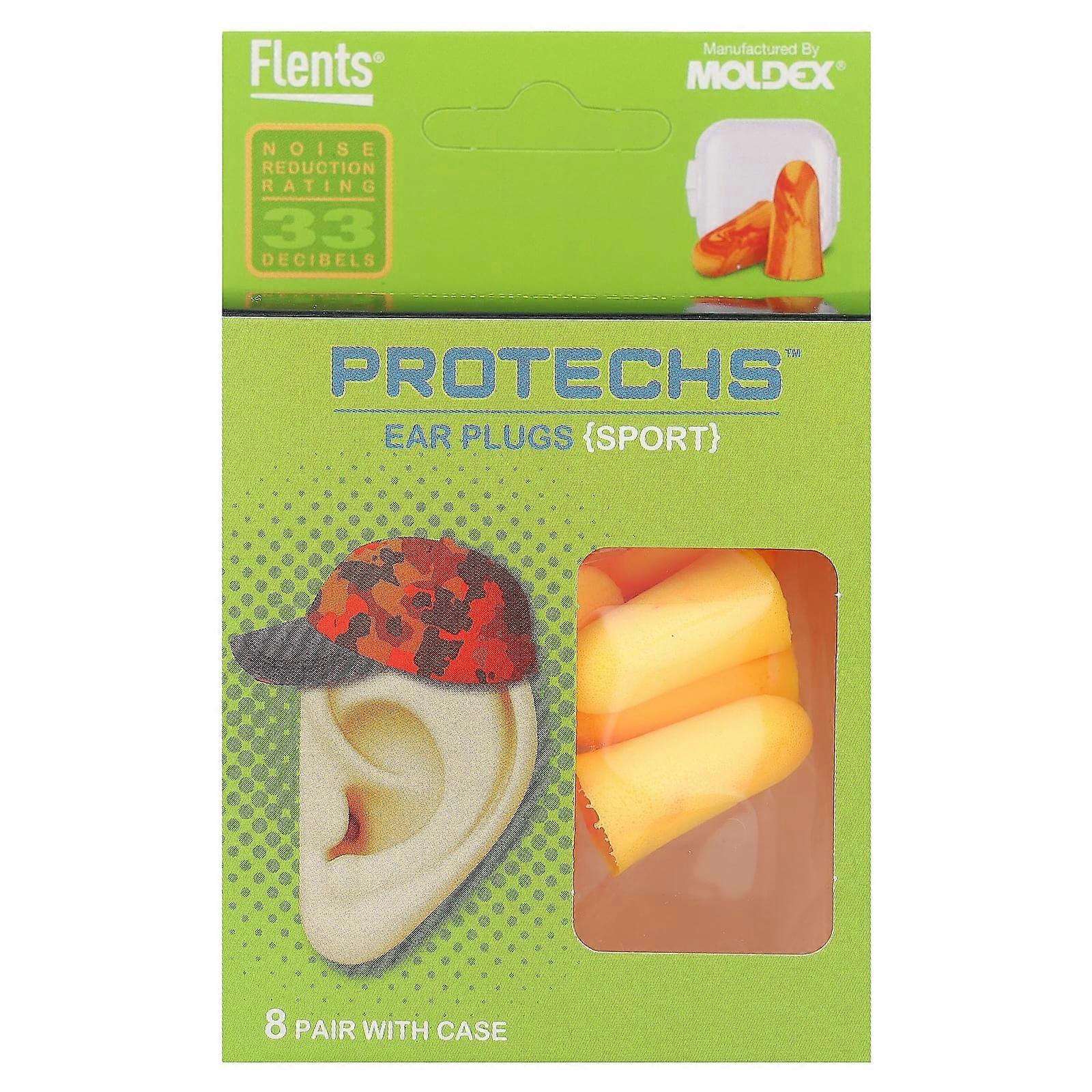 Protechs, Ear Plugs, Sports, 8 Pair with Case