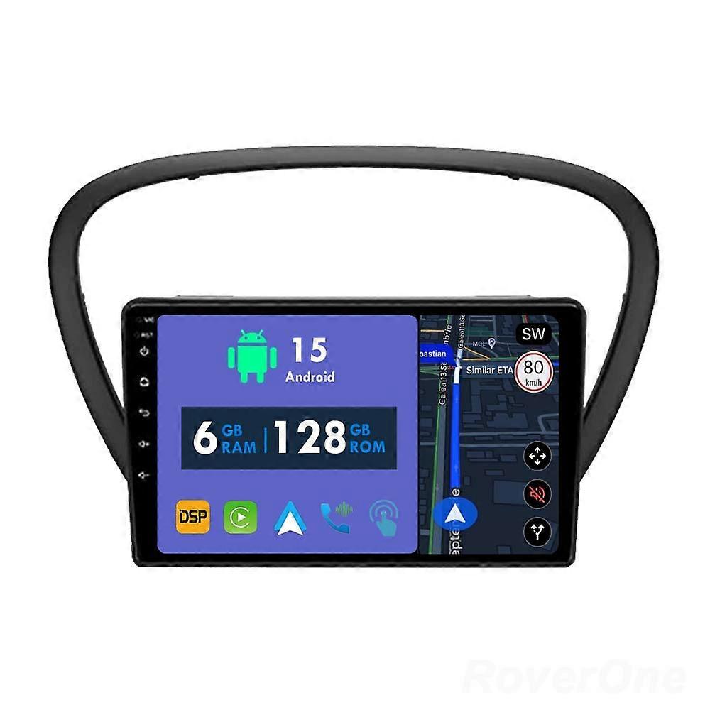 Car Radio 6G+128G CarPlay GPS Navigation Head Unit for Peugeot 607 2004 - 2010 Android Auto Bluetooth Stereo Touch Screen