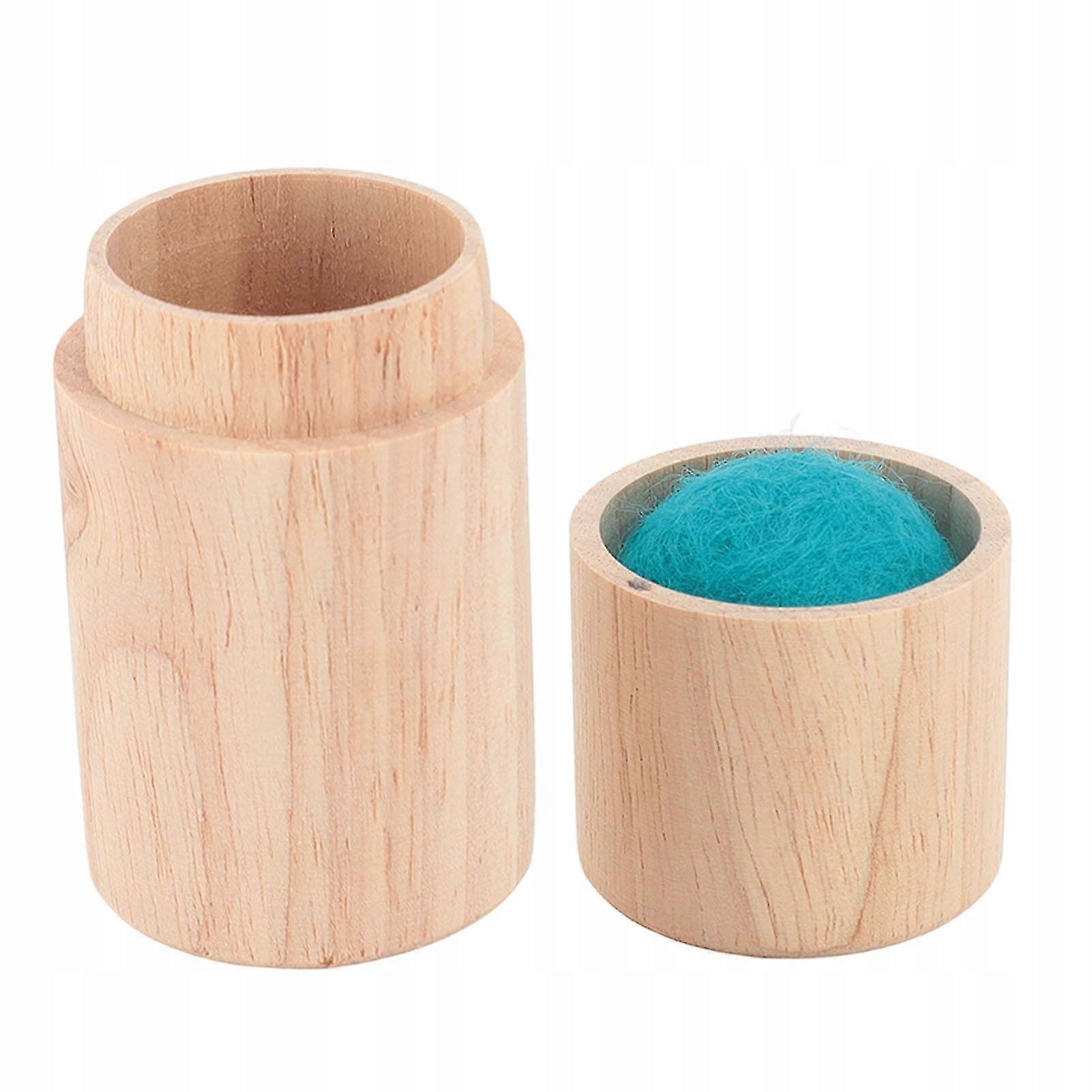 Solid Wooden Needle Case For Blue-green