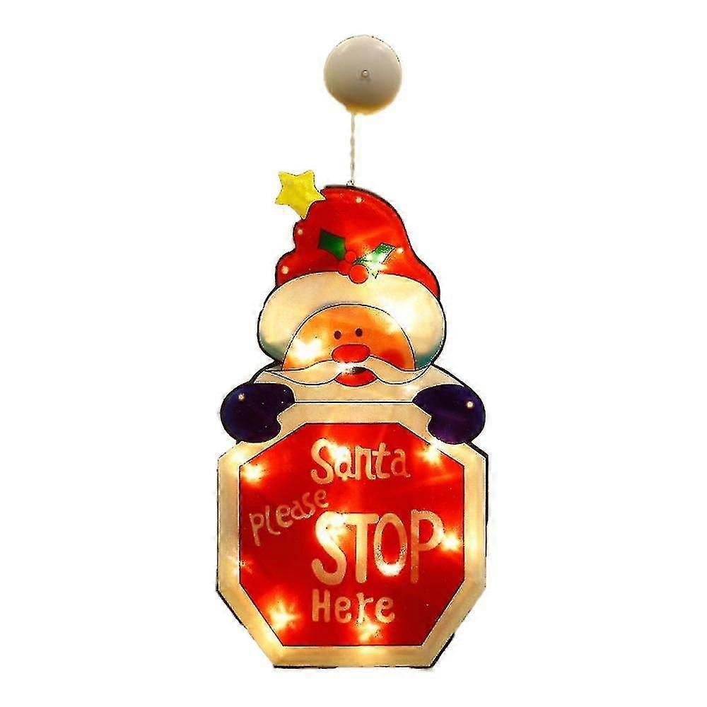 Christmas Window Decor Lights, Sucker Window Hanging Light String Christmas Party Decor Gift, Large