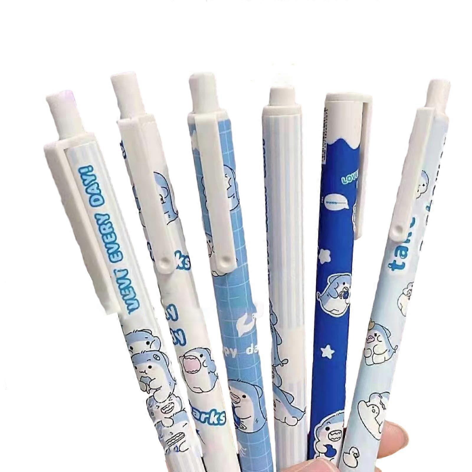 Neutral Pen 0.5mm Black 6Pack Cartoon Style Press Pen