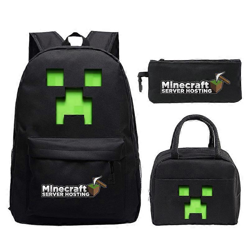 MINECRAFT Minecraft-themed printed backpack/school bag set (3 pieces)