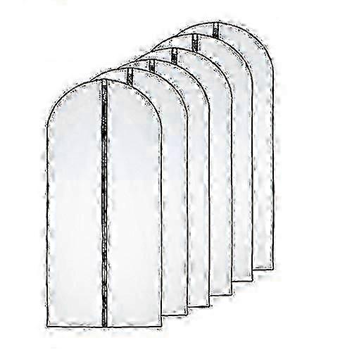 6個の蛾防止ガーメントバッグ、冬の長い服のための60 x 140cmの黒い側面通気性のある透明な衣服の完全なジッパーバッグ