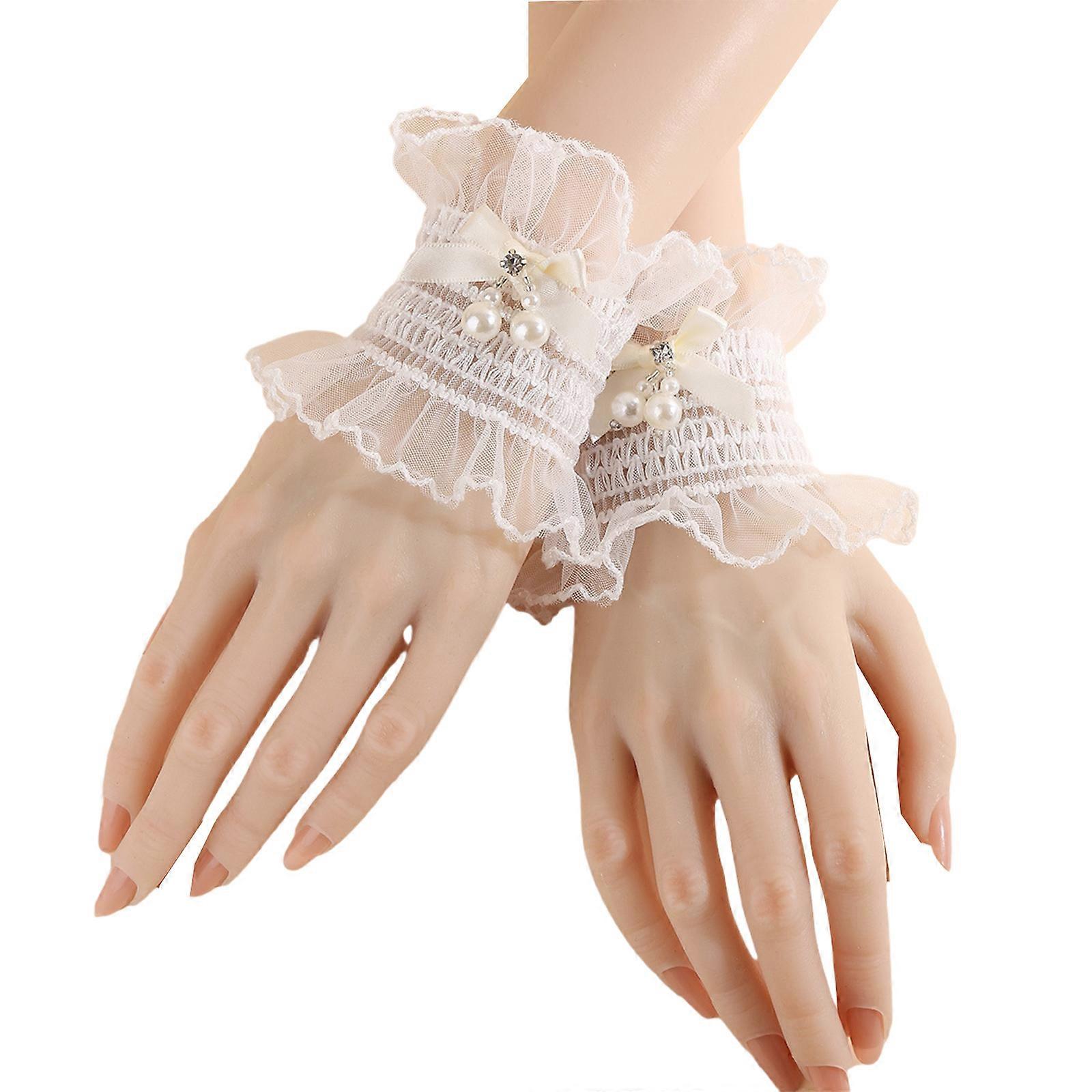 Delicate Lace Wristbands Practical Design For Daily Use And Special Occasion Comfortable Wristbands Spring Outfit  White