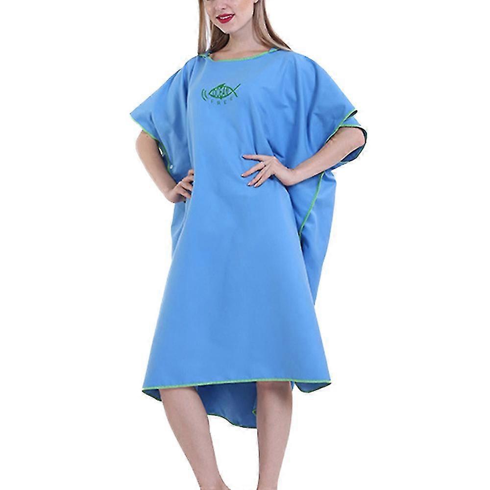 Menn Kvinner Rask Tørr Strand Håndkle Poncho Bad Kappe Hette Cape