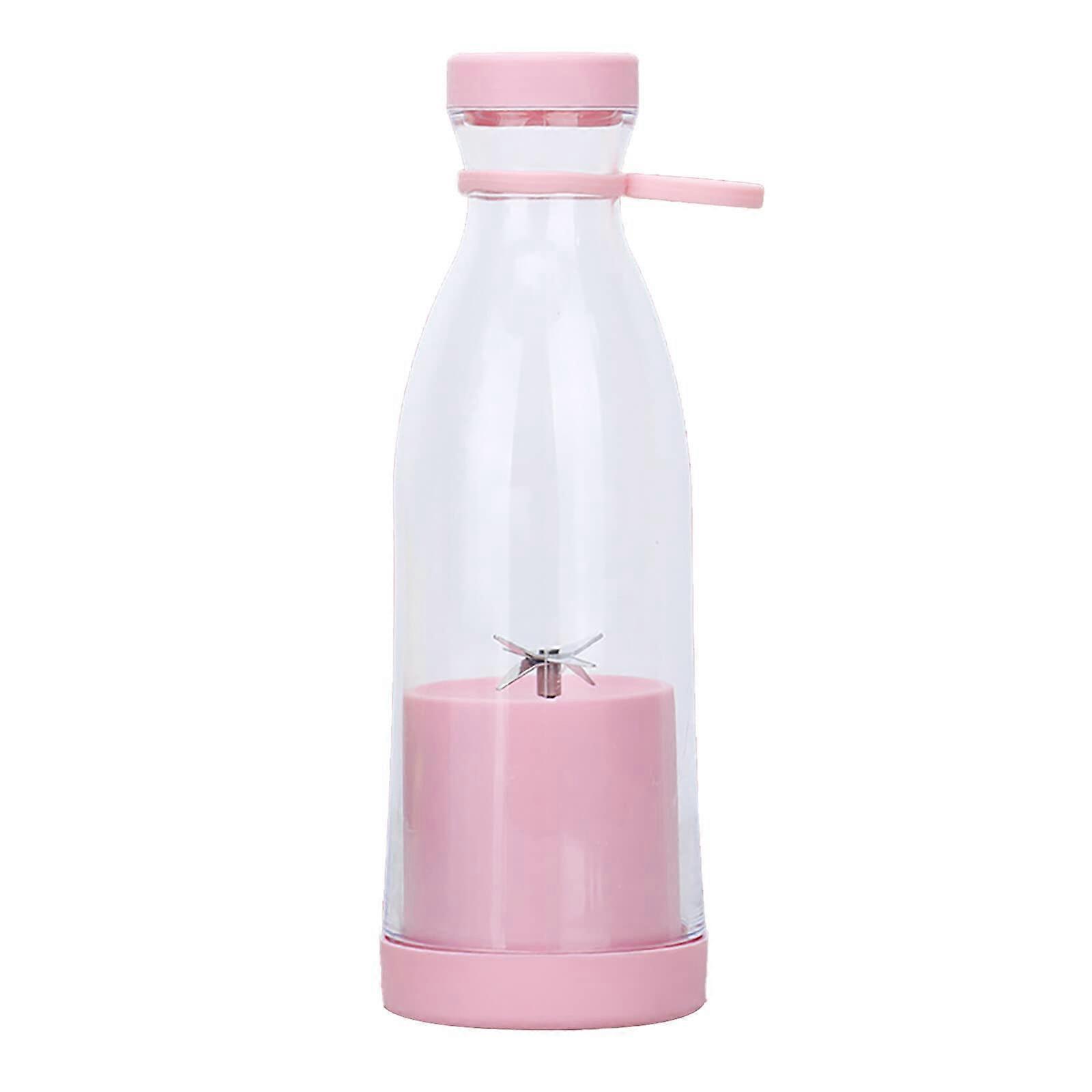 Portable Blender  Size Fruit Juicer With Six Blades Travel Mixer Cup For Smoothies And Shakes Pink