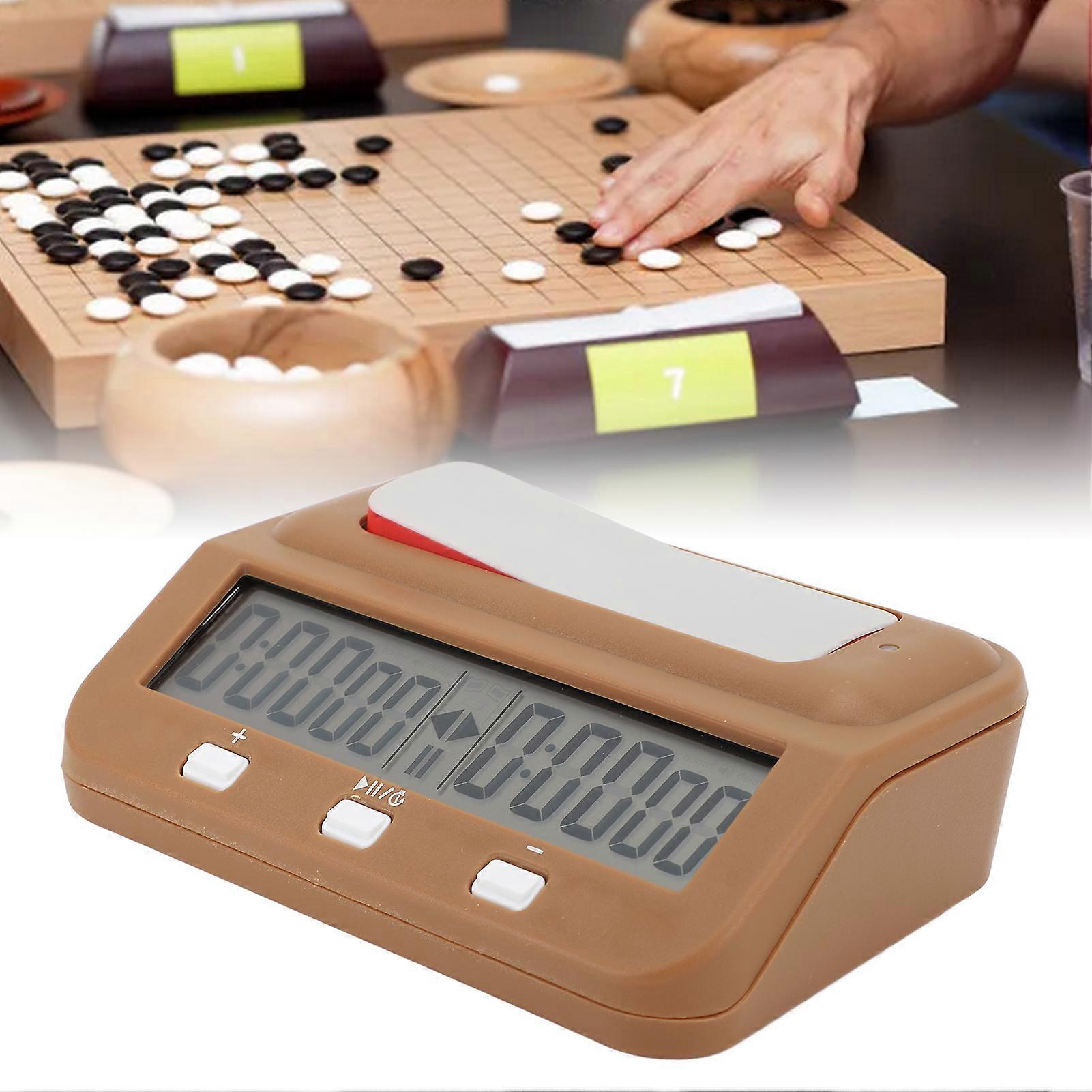 Chess Clock Portable Chess Timer Professional Digital Timing Chess Timer for Chess Match Go Chess Game Tan 