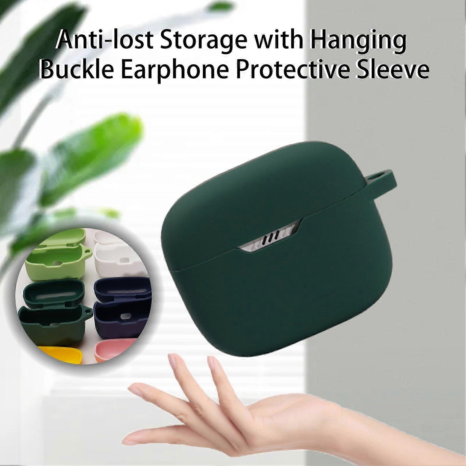 SUSUchens Headphone Cover for compatible with JBL T230NC, All-inclusive Impact Resistant, Shock Absorption Case with Hanging Buckle, Atrovirens