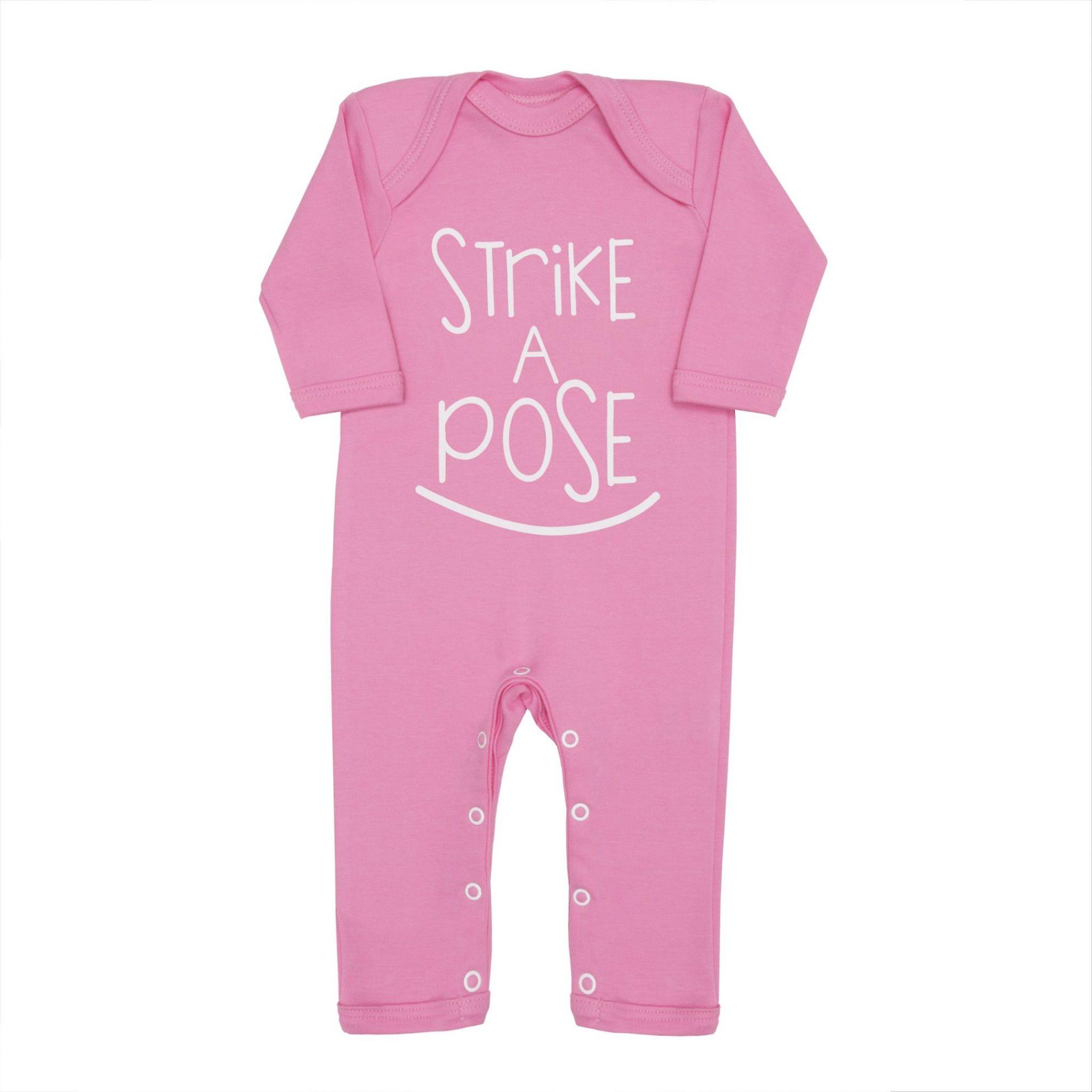 Strike A Pose Pink Baby Grow / All In One
