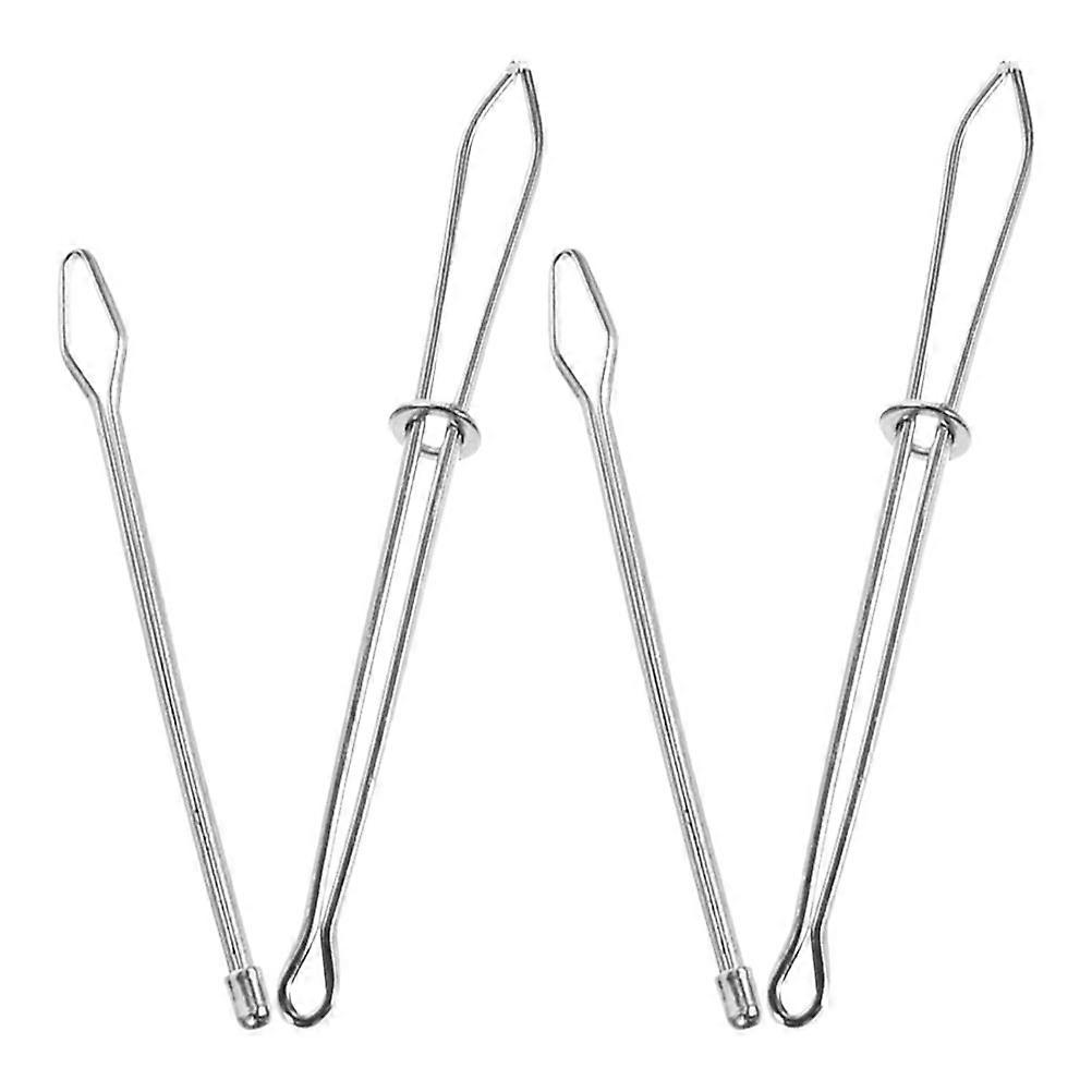 Silver Elastic Band Threader Cord Tool for Convenient Sewing 4Pcs