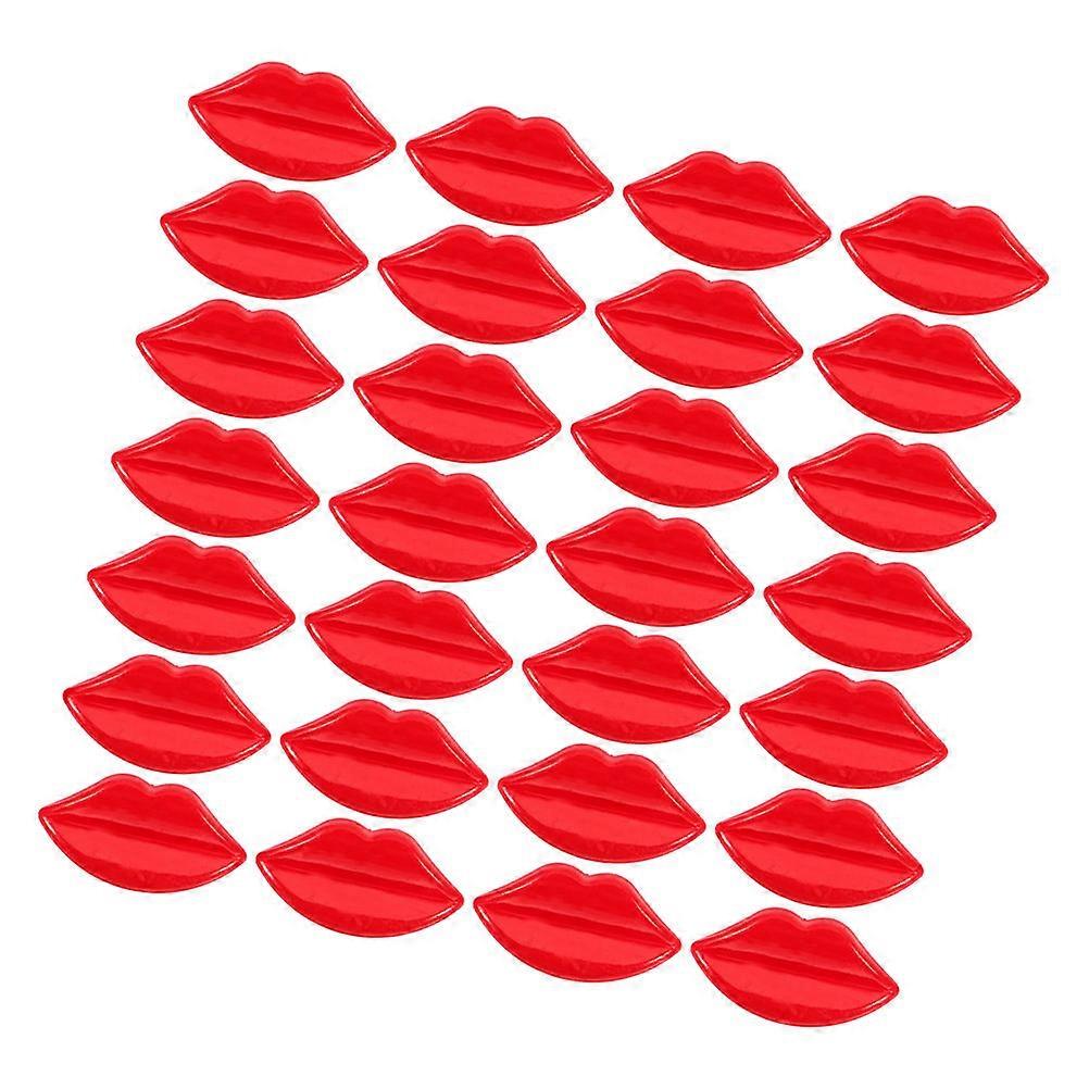 Doll Making Lips DIY Craft Buttons for Lip Decor 50Pcs Red Plastic