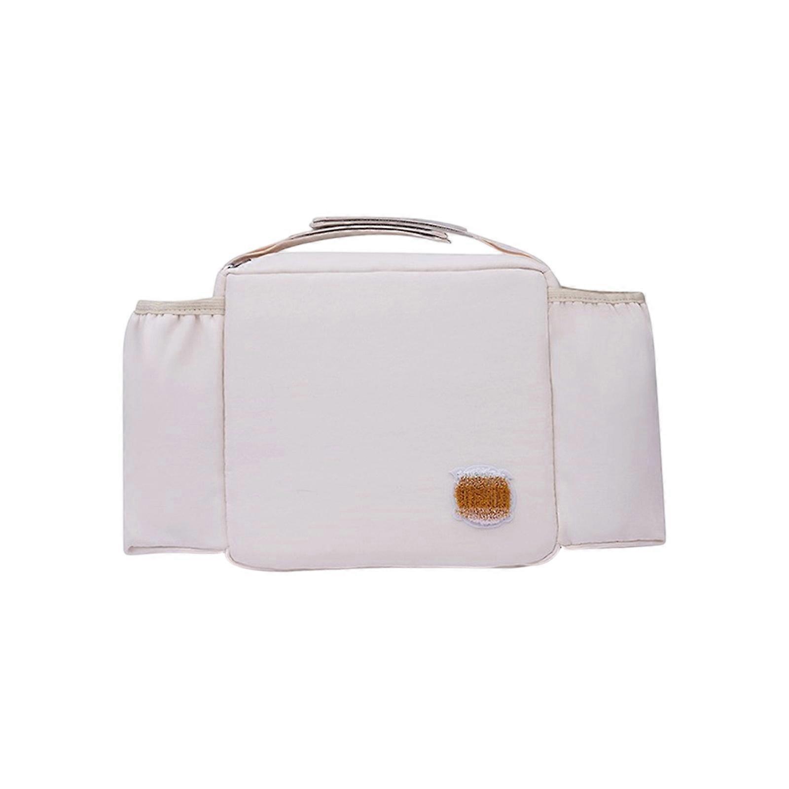 Baby Diaper Hanging Bag With Strollers Strap Leakproof Lining Holds Essential Compact Design Fit Most Strollers Carts  White