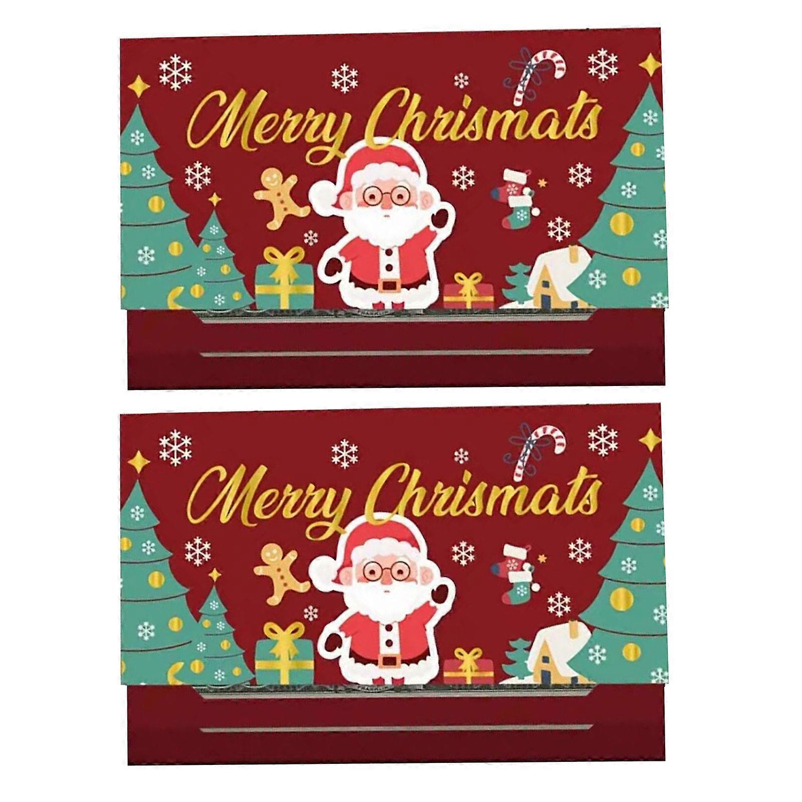 Christmas Surprise Foldable Red Envelope With Concealed Message Space User Friendly Paper Gift Pouches For Holiday Parties Decorations Multicolor