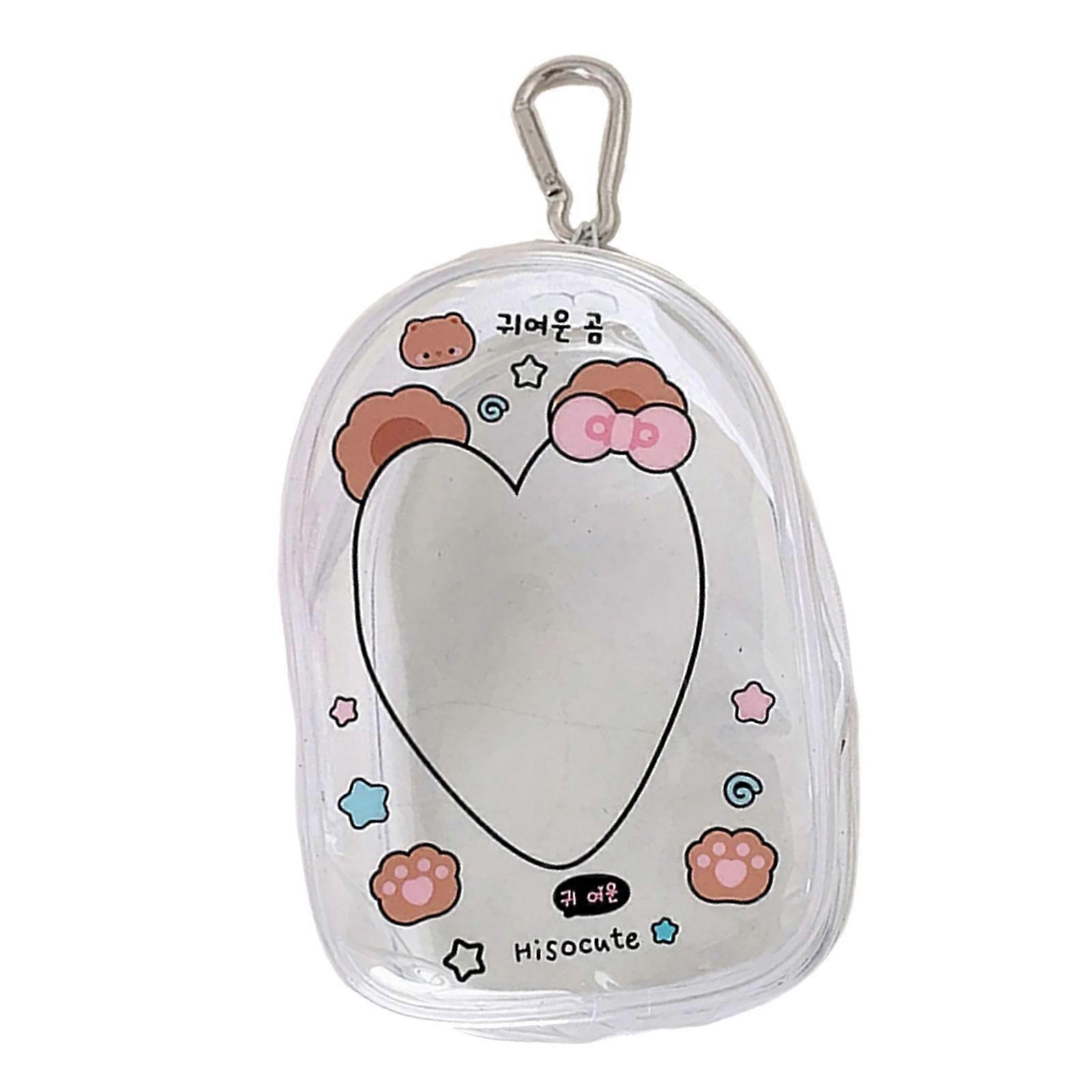 Portable Clear Hanging Storage Bag For Mini Figures Dolls Collectibles With Keychain Attachment And Zipper Closure Multicolor